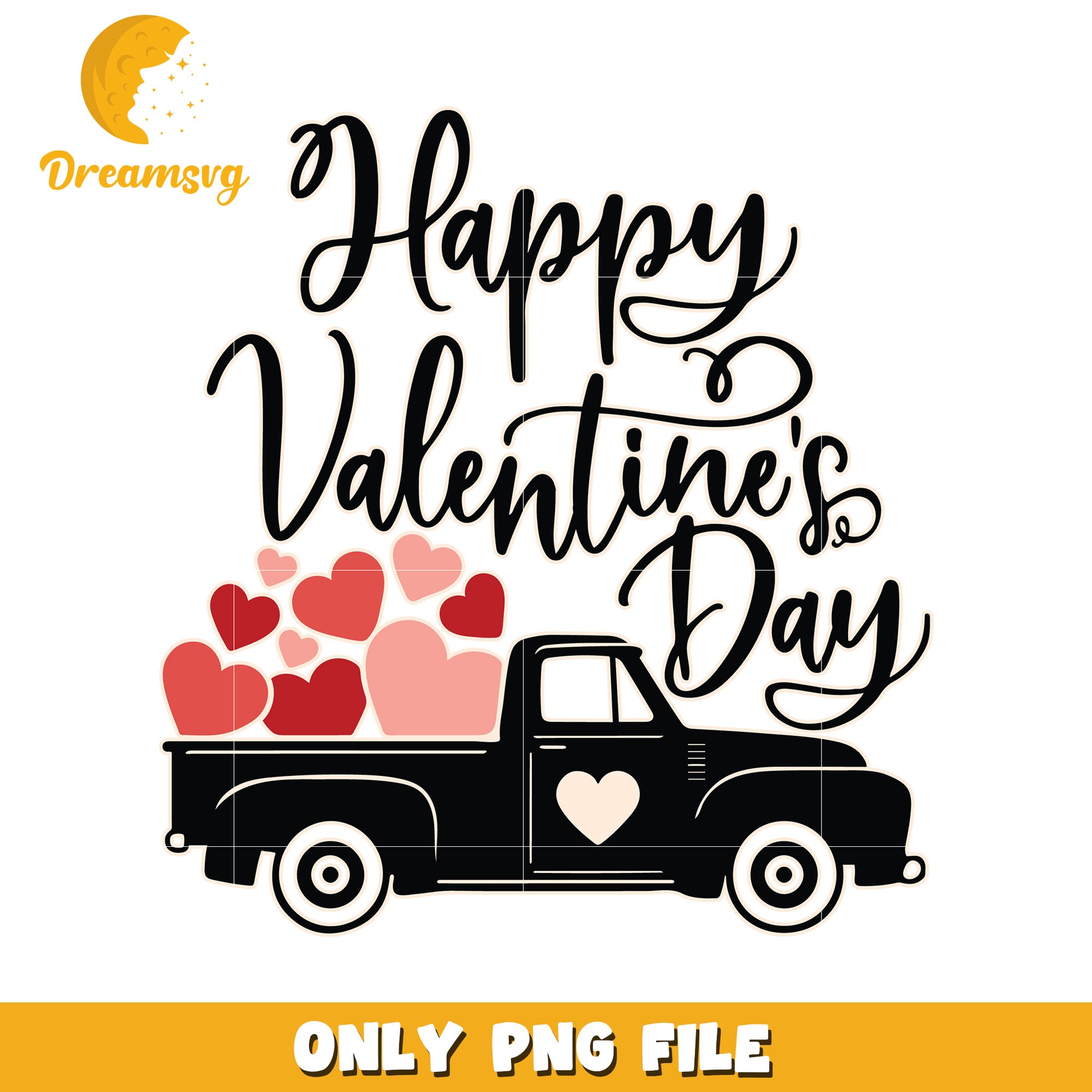 Happy Valentines Day Truck PNG