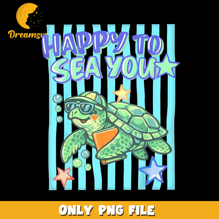 Happy Turtle PNG, Ocean Theme, Fun Design PNG