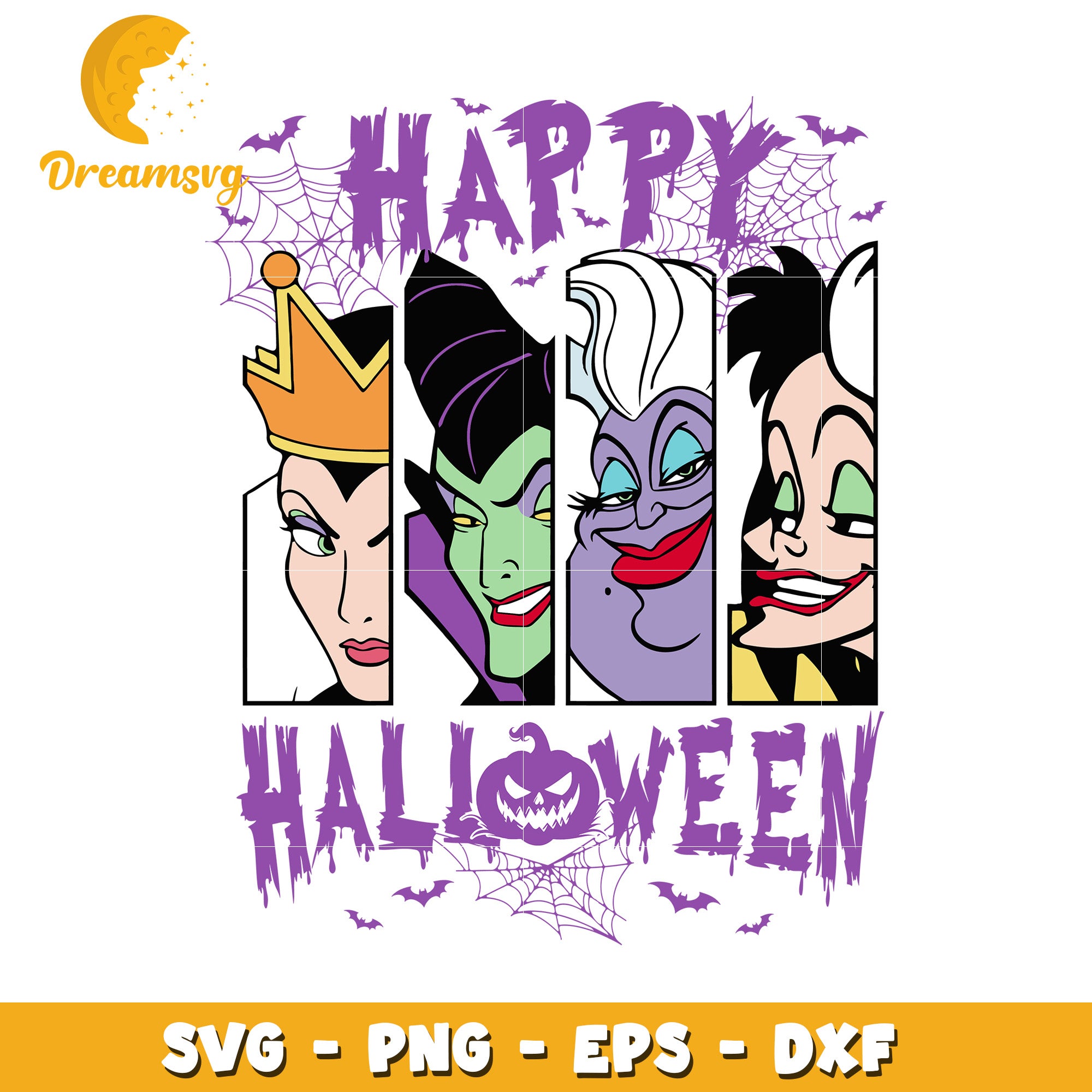 Happy halloween Disney witches svg, Disney friends halloween vibes svg