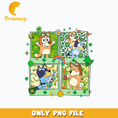 Happy Bluey and Bingo St. Patrick's Day Png