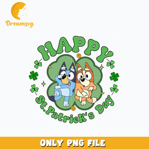 Bluey and Bingo Happy St. Patrick's Day Png
