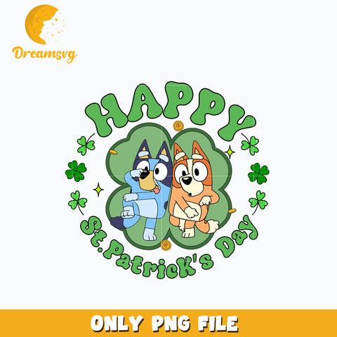 Bluey and Bingo Happy St. Patrick's Day Png