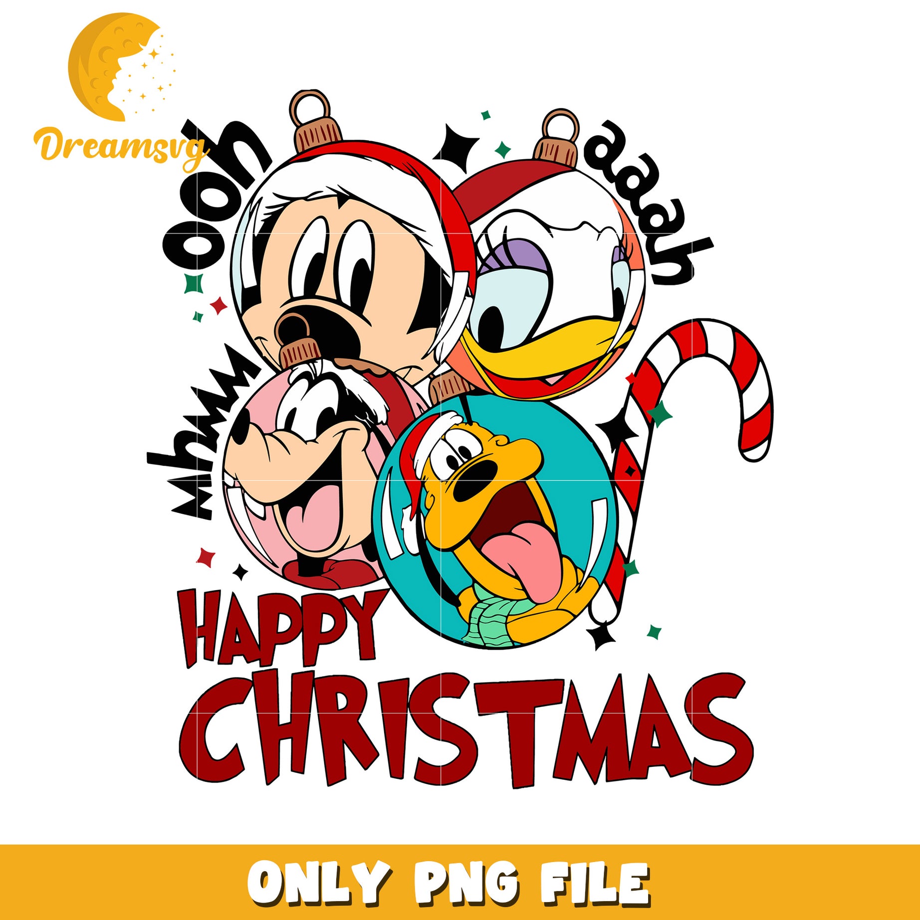 Happy christmas png, christmas bell png, disney world png