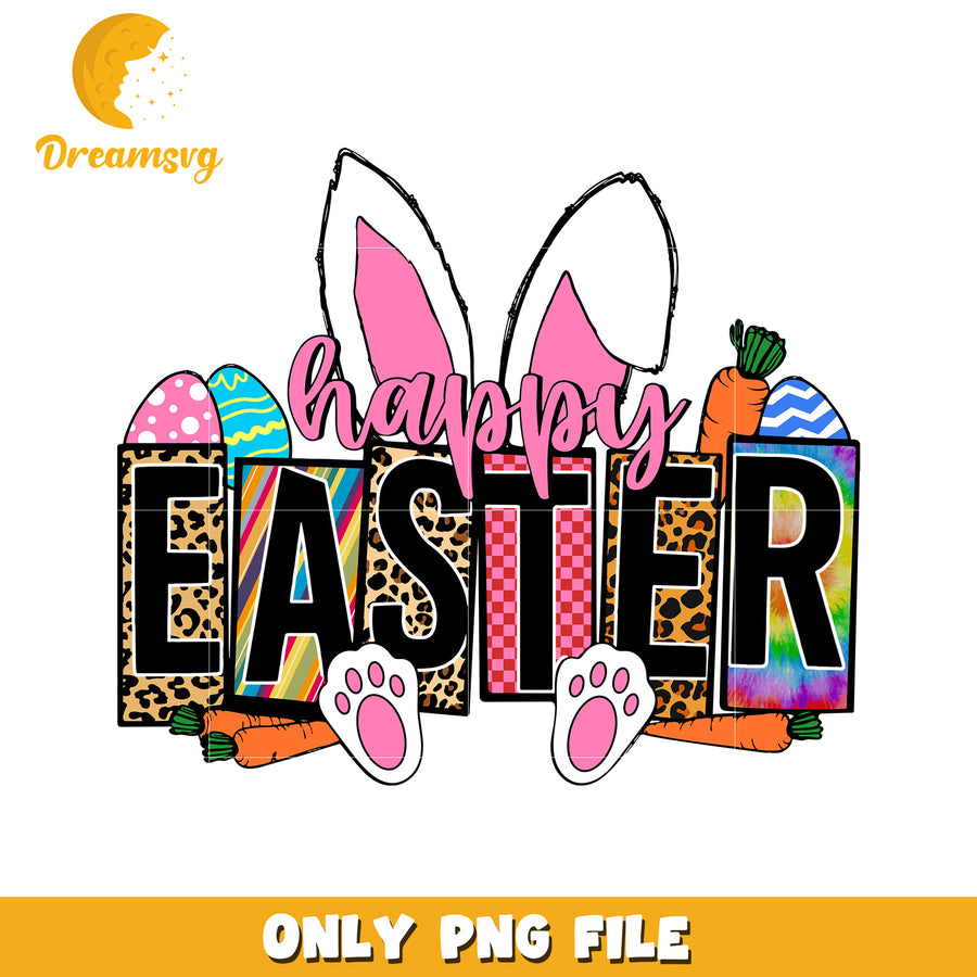 Happy easter day font design png, happy easter png, font design png