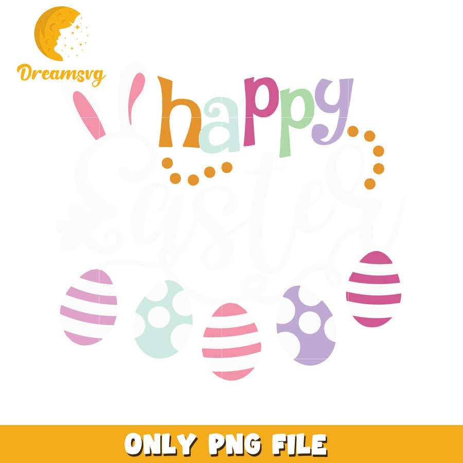 Happy easter font design png, happy easter png, font design png