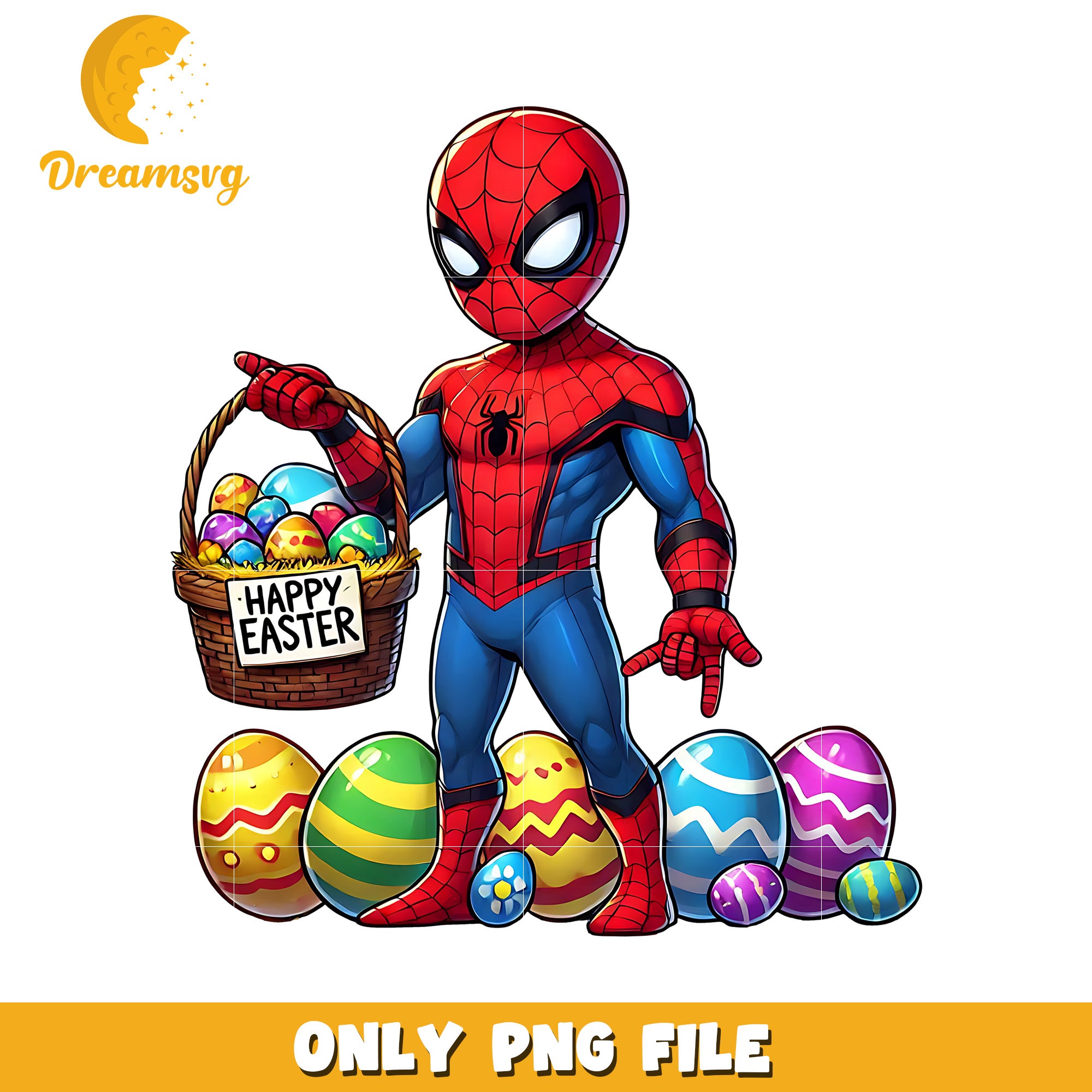 Happy easter spiderman eastr day png, easter day png, marvel png