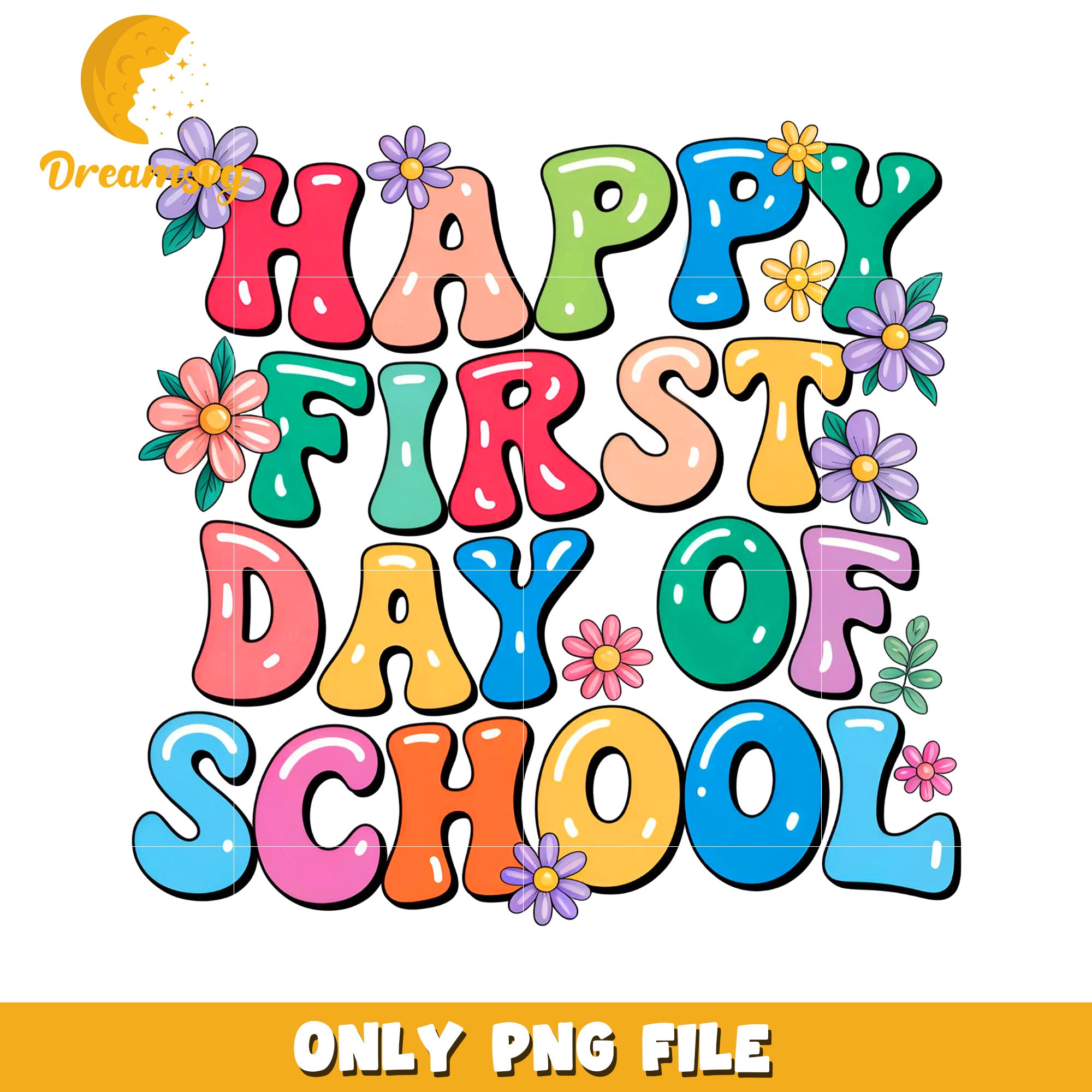 Happy first day png, back to school png, celebration png