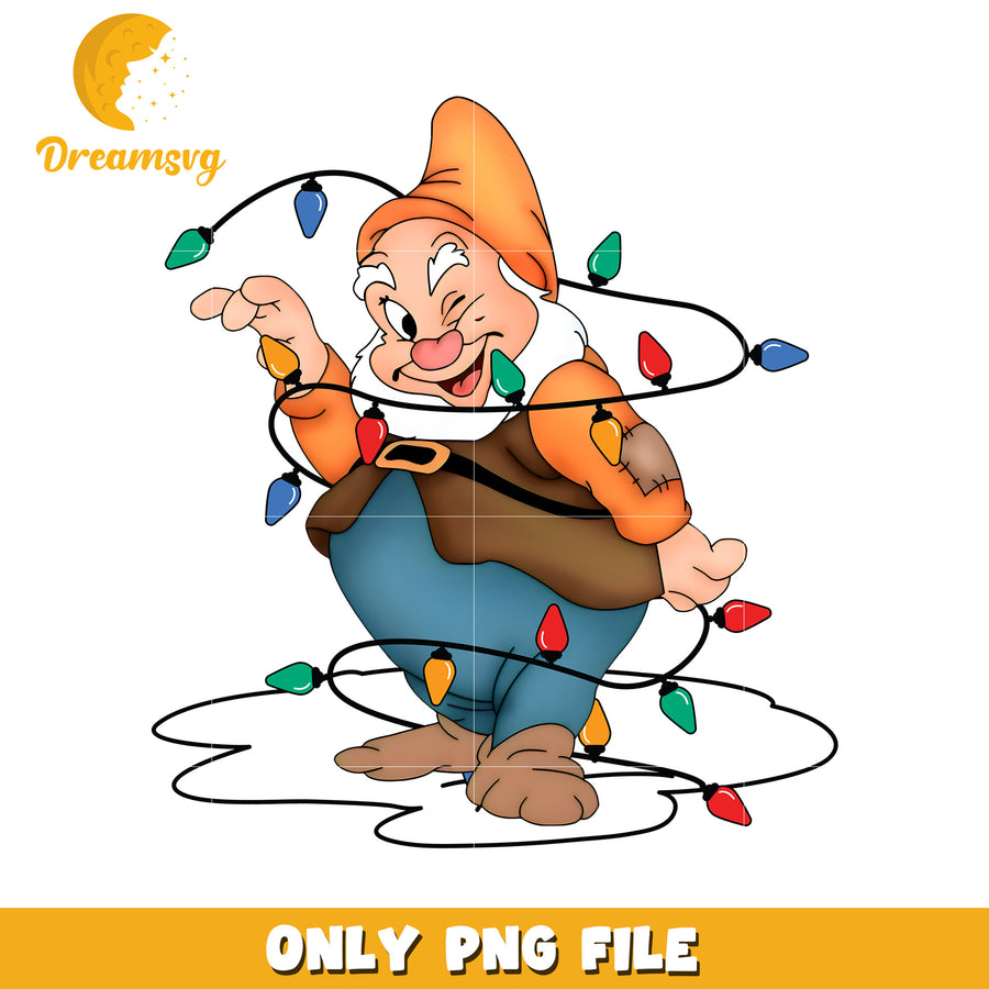 Happy gnome png, christmas sparkle png, disney winter png
