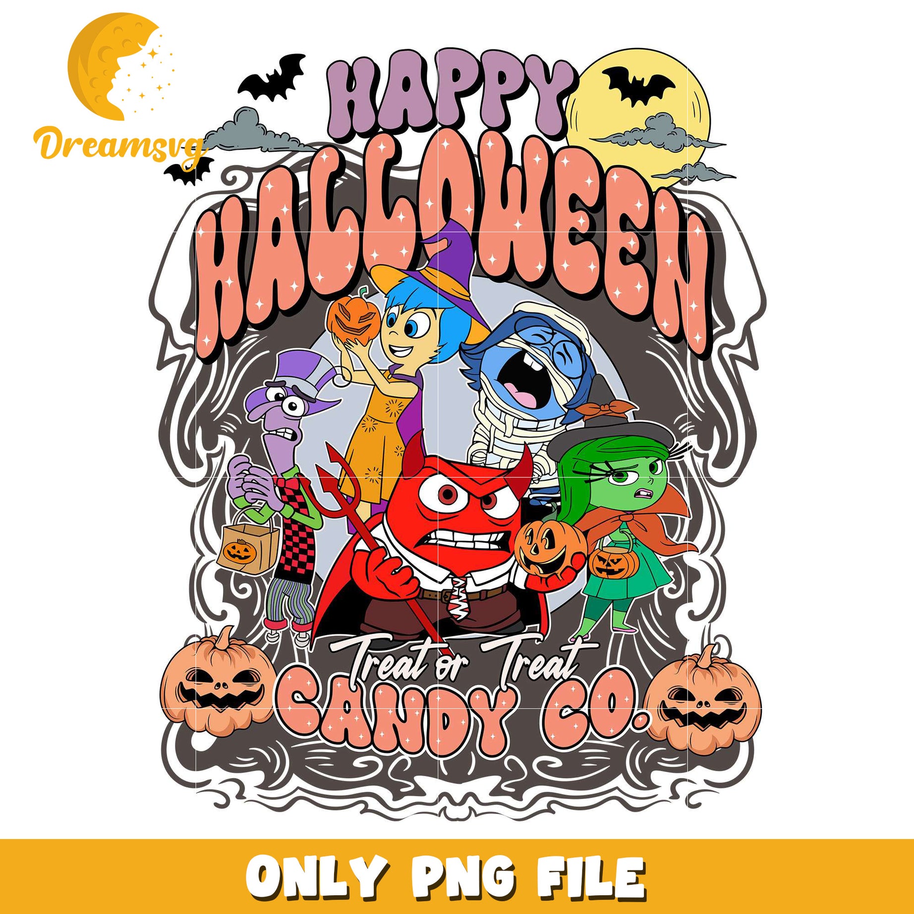 Happy halloween inside out png, halloween games​​ png, halloween cookies​ png