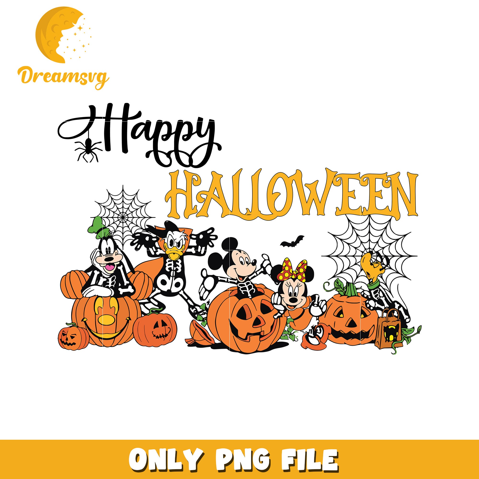 Happy halloween png, horror characters png, horror cartoons png