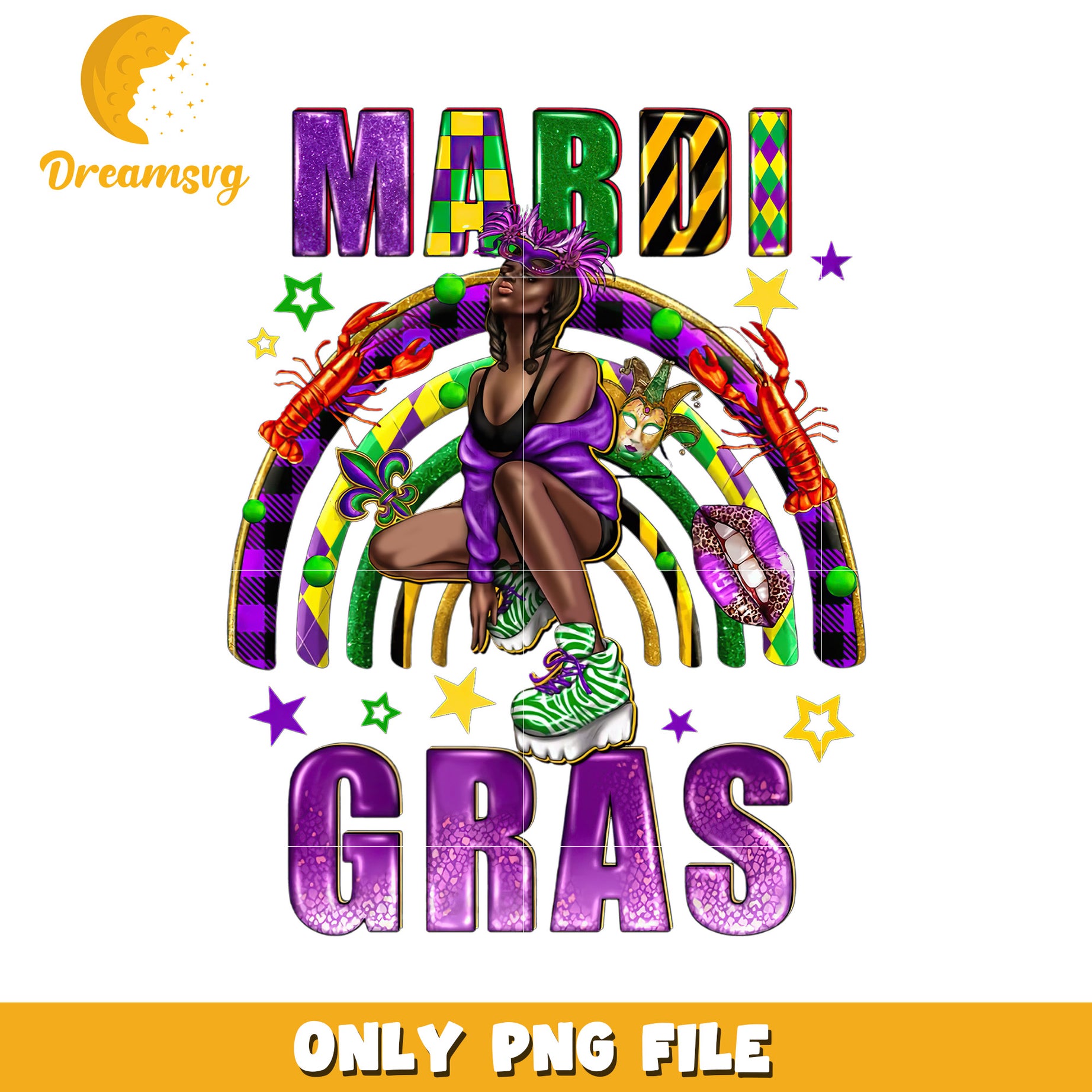 Happy mardi gras rainbow retro png, mardi gras png, rainbow png