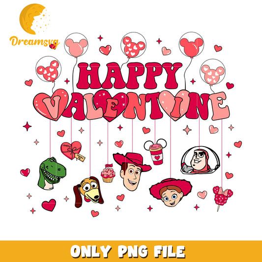 Happy valentine mickey balloon png, toy story characters png