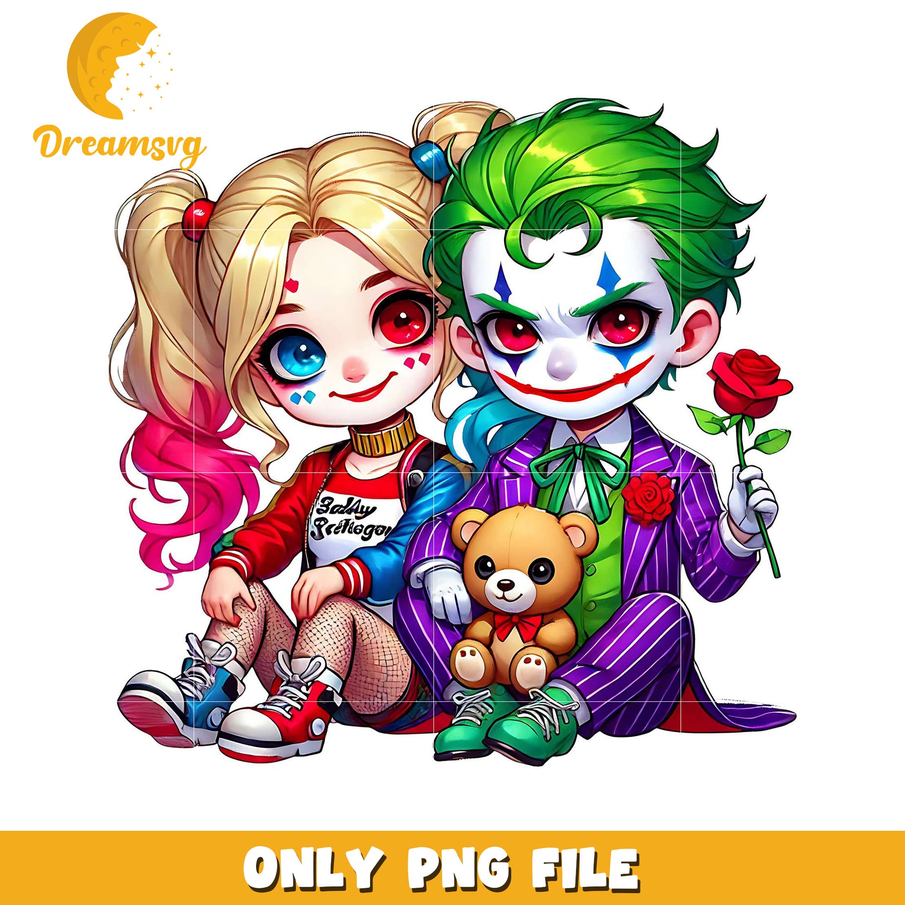 Harley Quinn Joker PNG Cute Couple