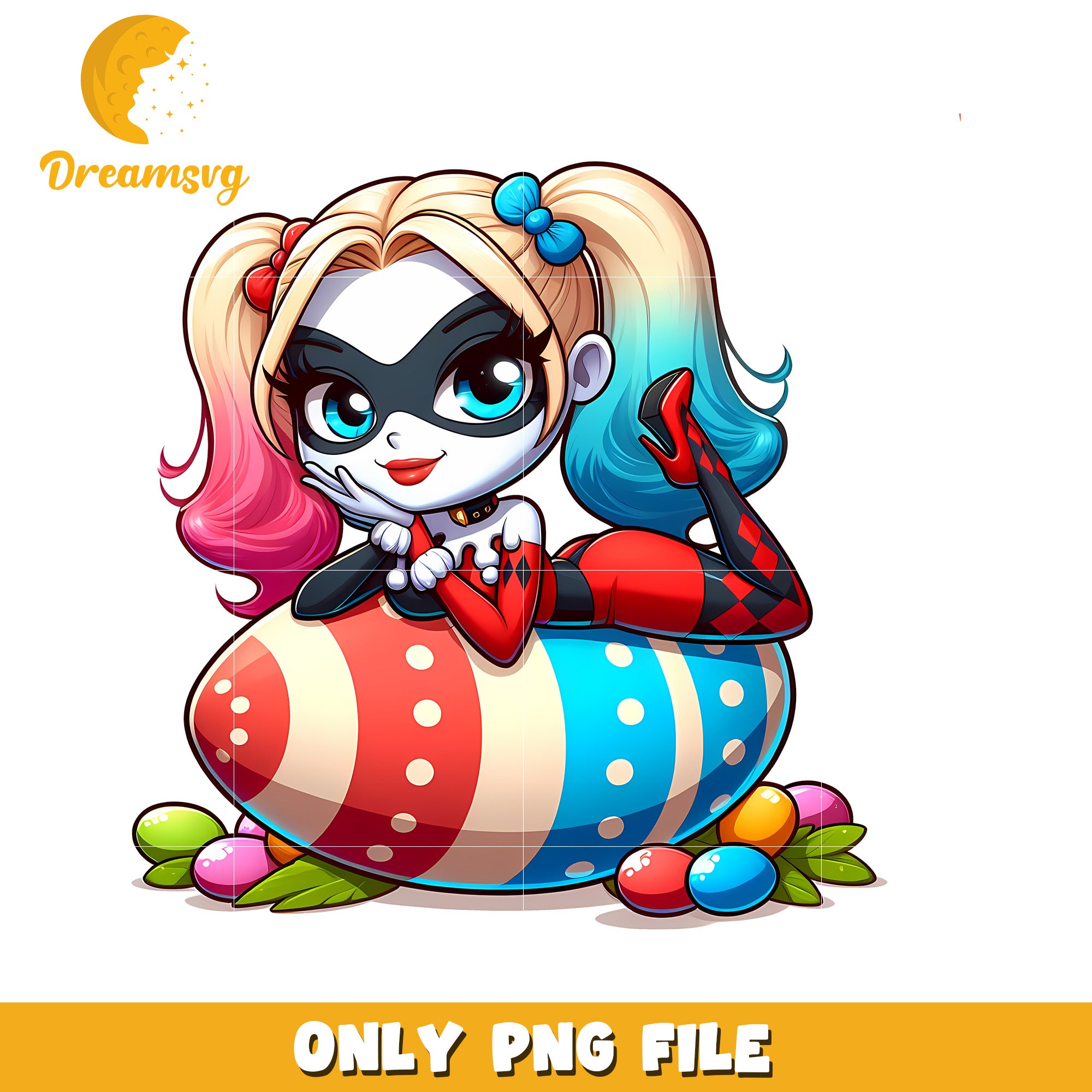 Harley quinn easter eggs png, easter day eggs png, horror movie png