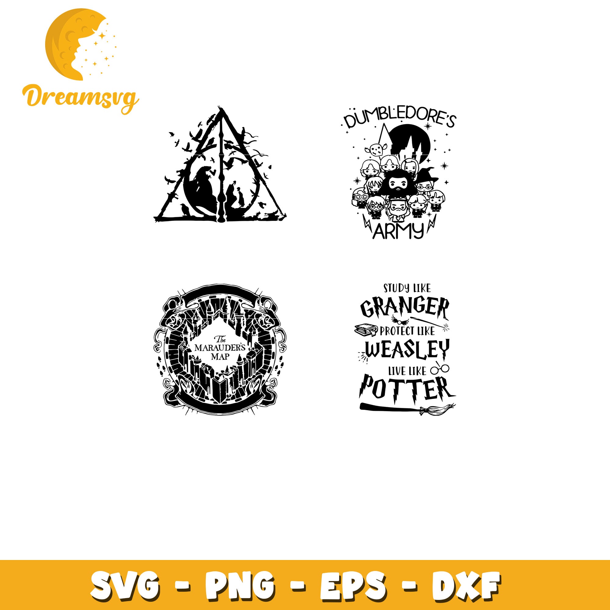 Study Like Granger Live Like Potter bundle svg, harry potter quotes svg