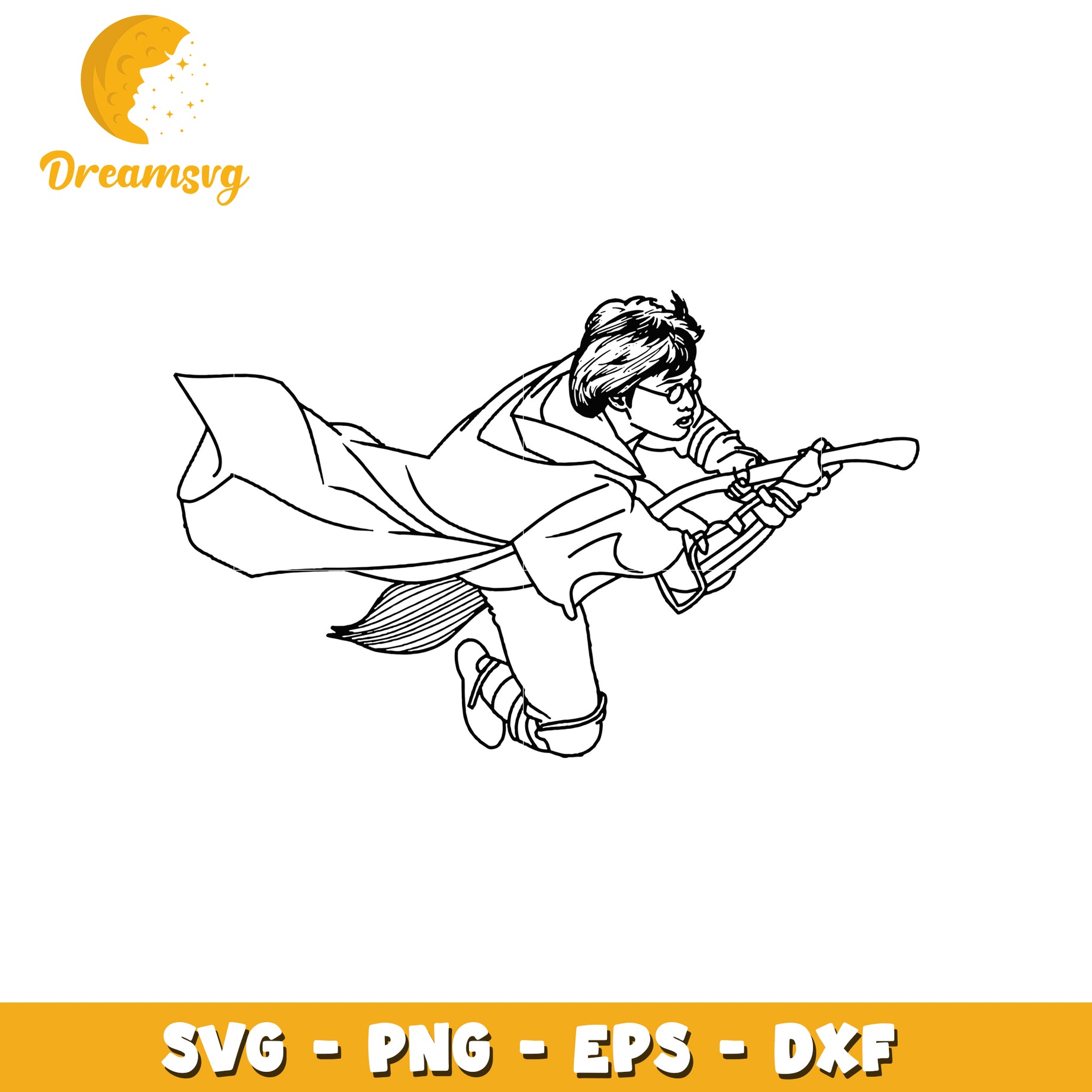 Harry Potter Flying Broom SVG Cut File