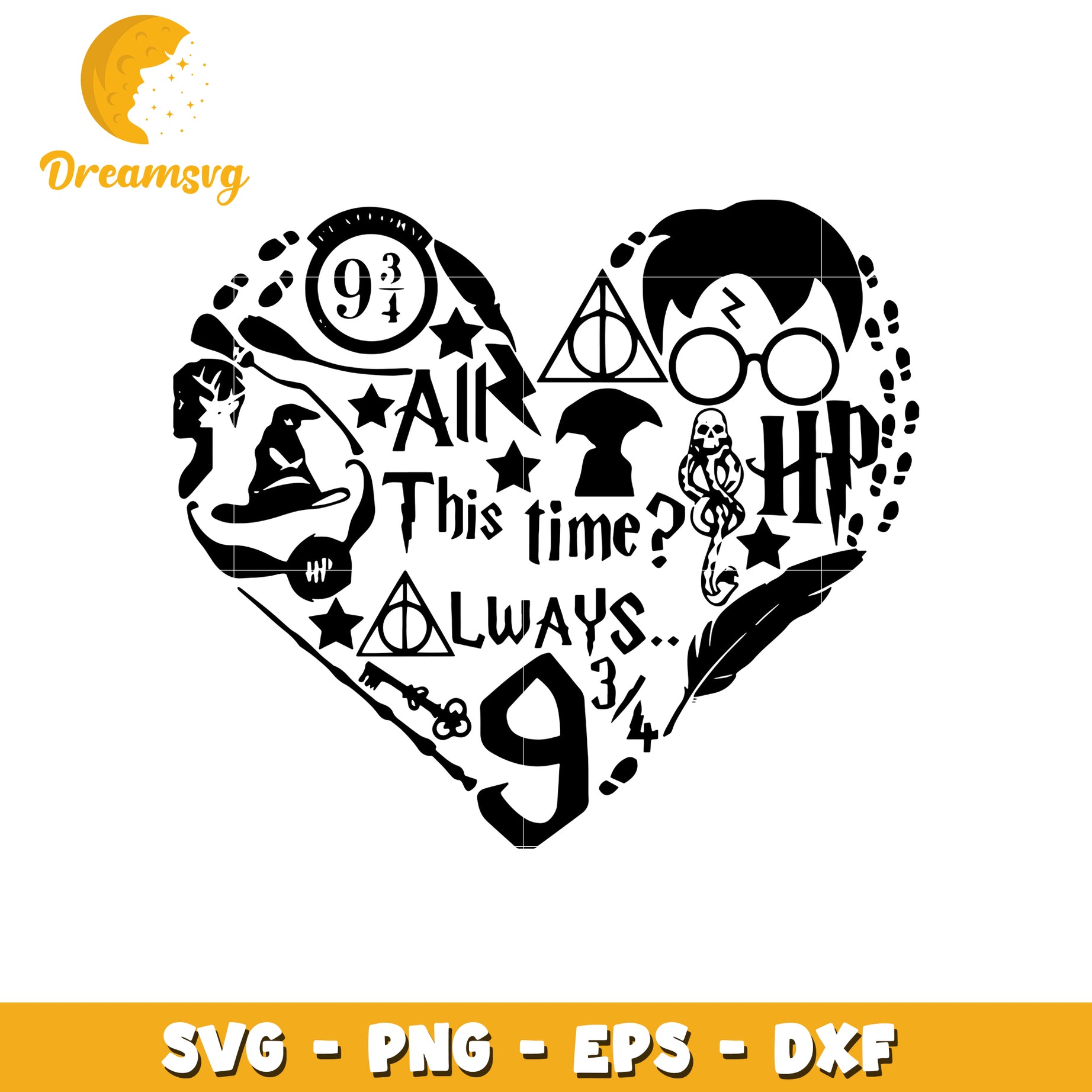 Harry Potter Heart SVG Cut File