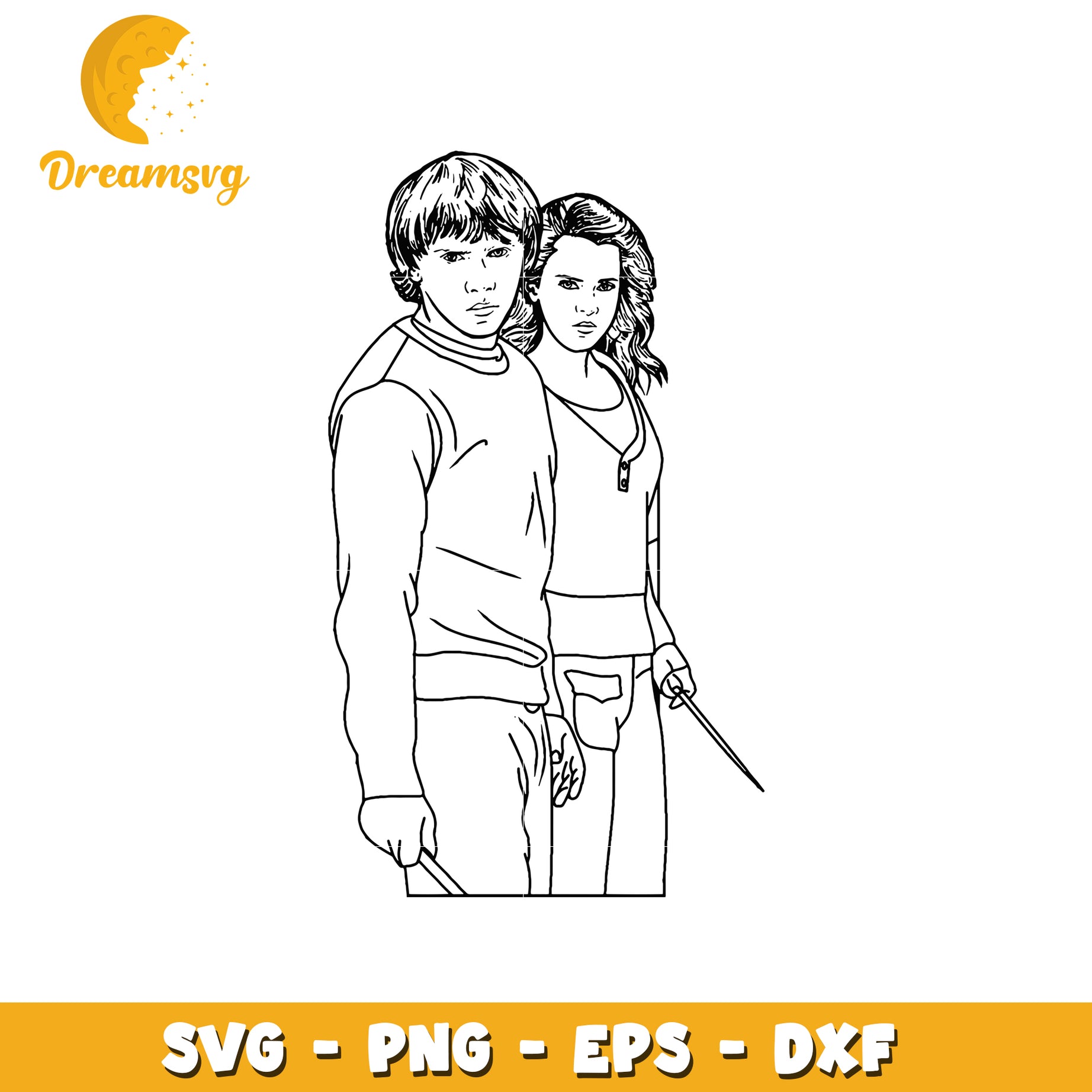 Harry Potter Ron Hermione SVG Cut File