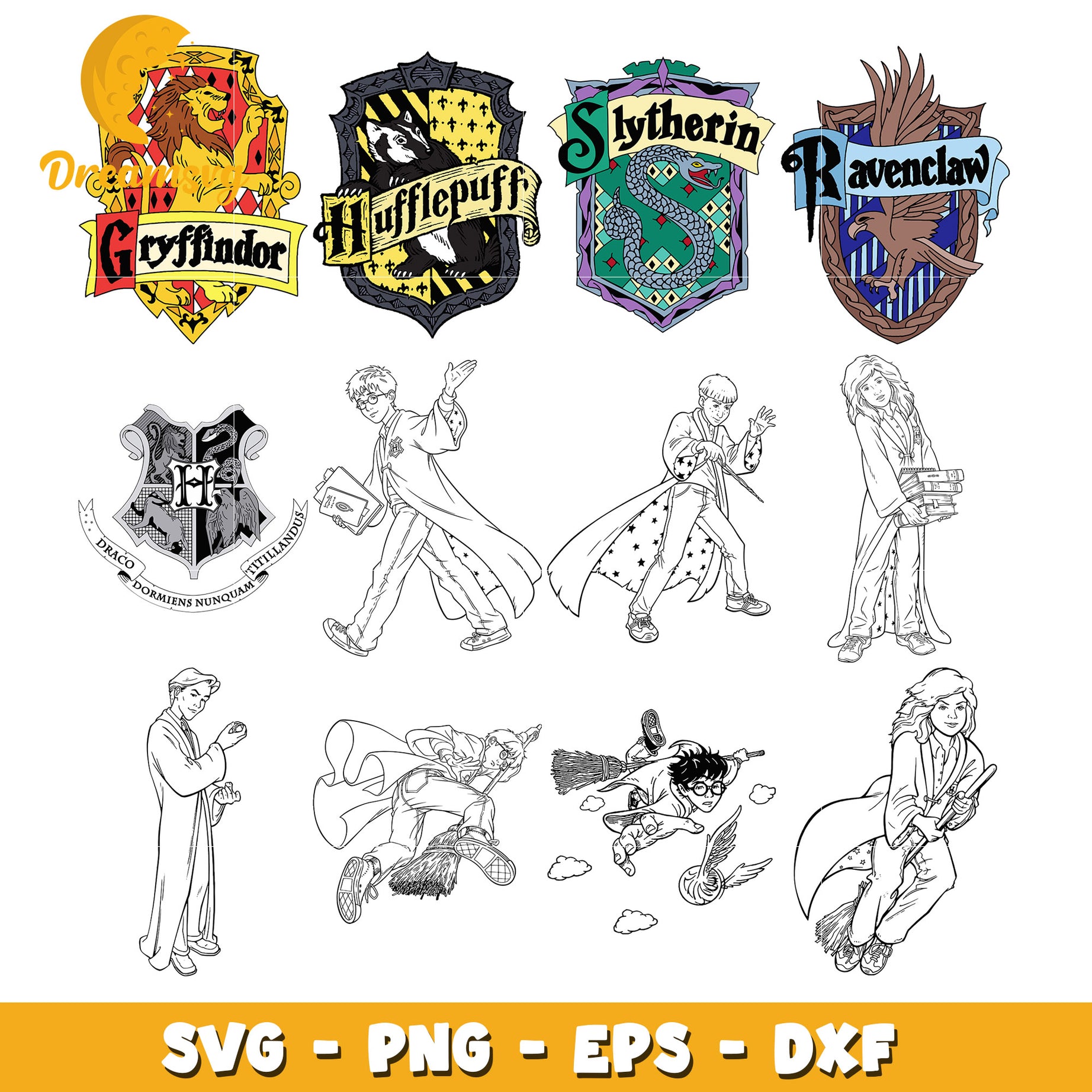 Harry potter clan logo bundle svg, cast of harry potter svg