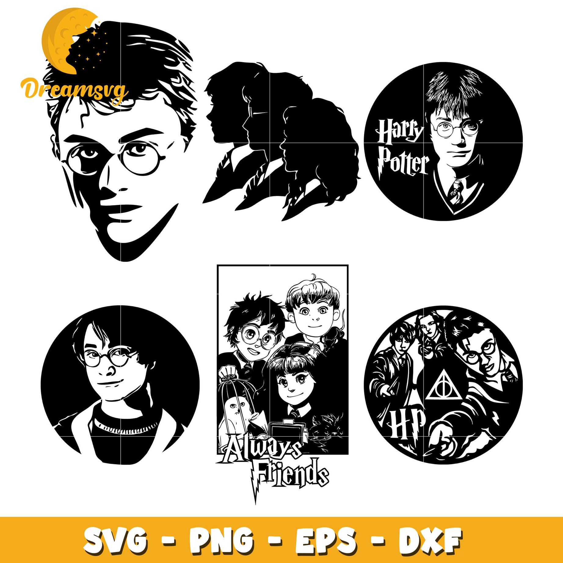 Harry Potter always friends bundle svg, Harry Potter characters​ svg