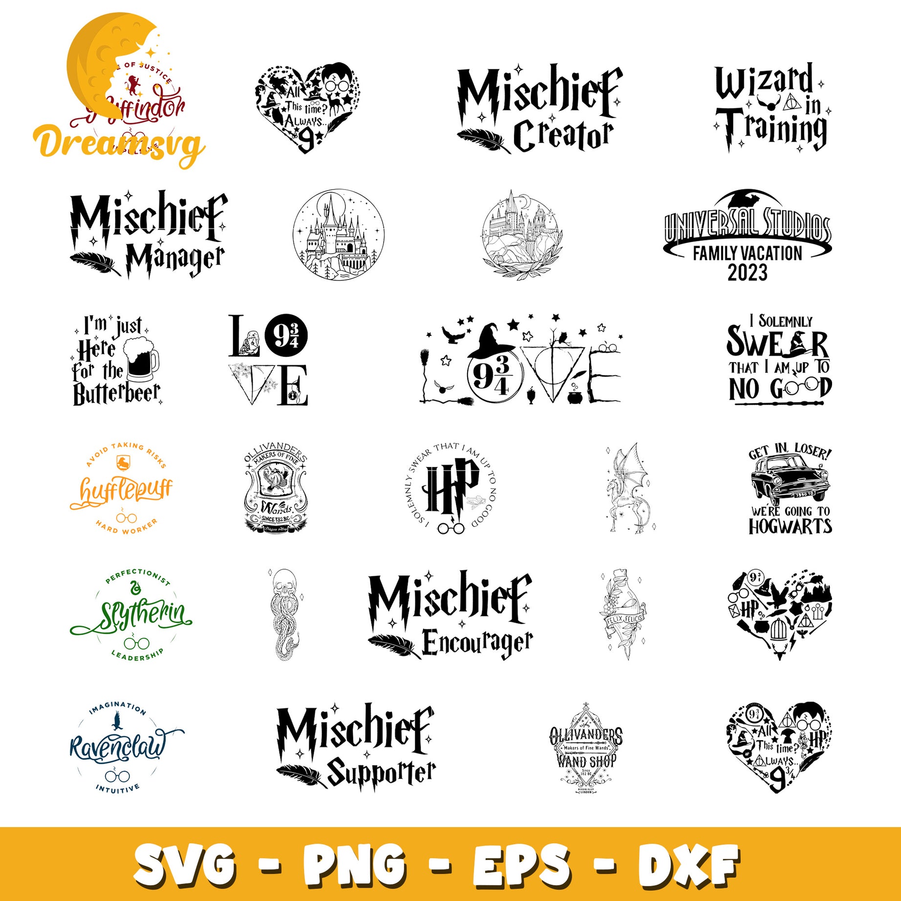 Mischief manager design bundle svg, harry potter logos​ svg