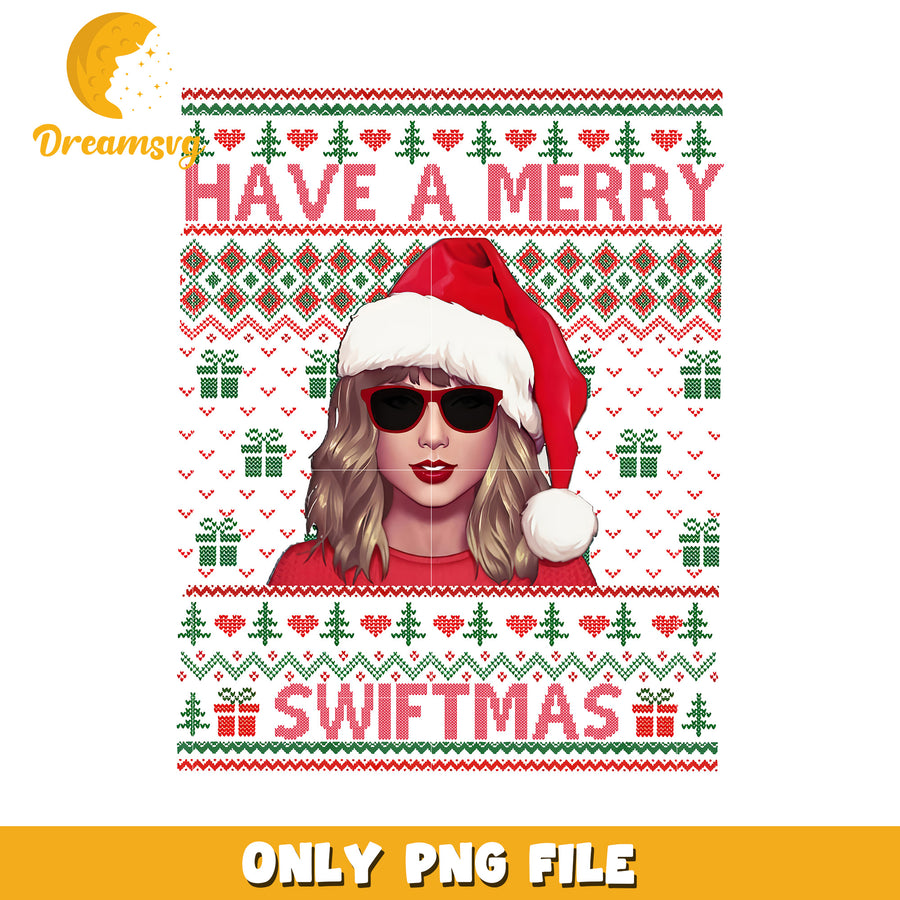 Have a merry swiftmas christmas pattern png, christmas png