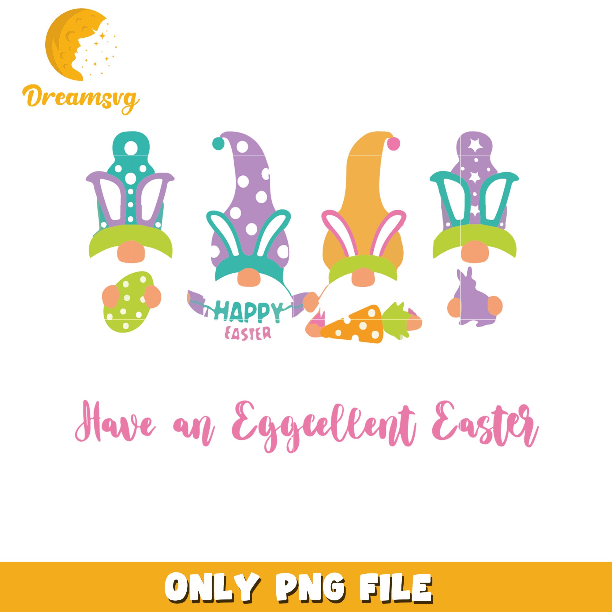 Have an eggeellent easter png, easter eggs png, gnome png