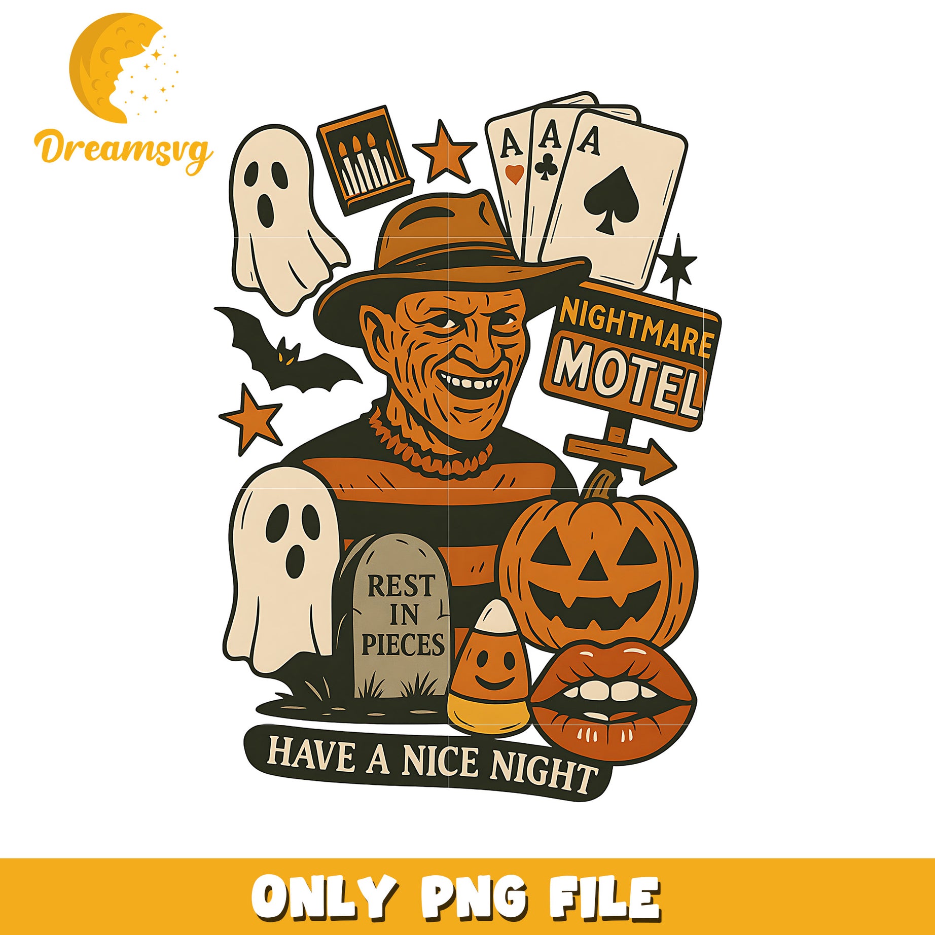 Have a nice night freddy happy halloween png, spooky halloween png, trick or treat png