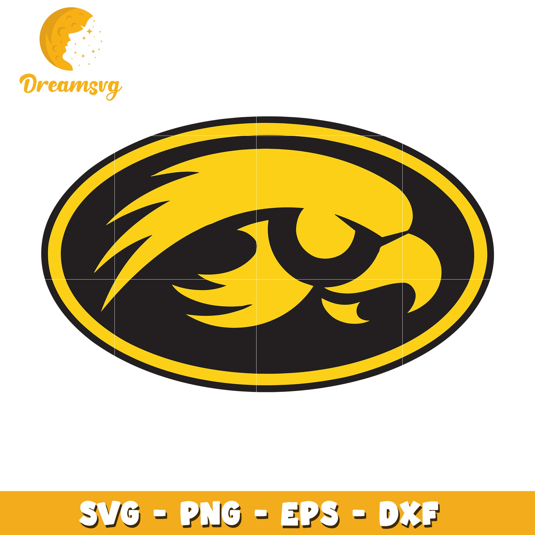 Hawk Head Oval SVG PNG EPS DXF