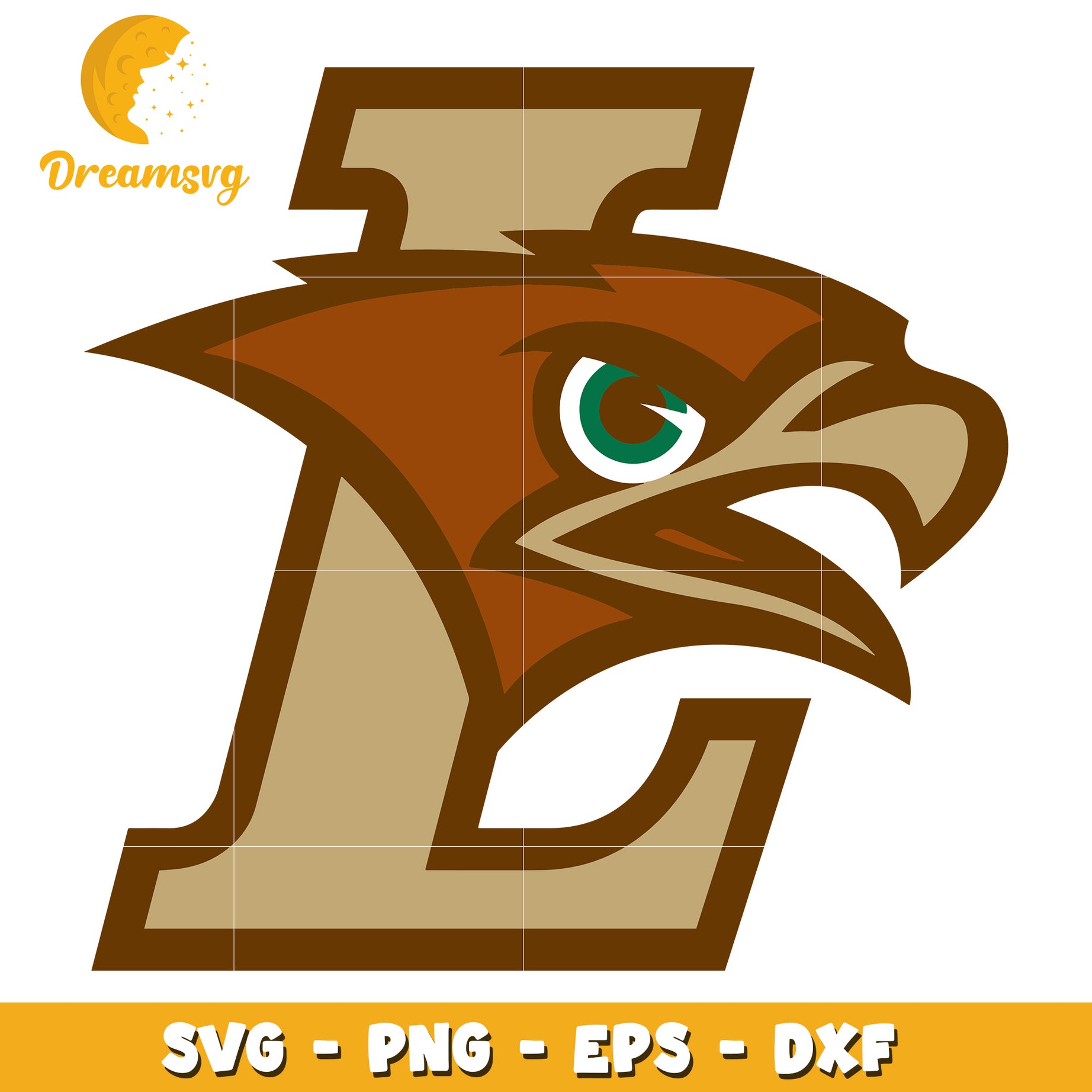 Hawk Mascot Letter L SVG PNG EPS DXF