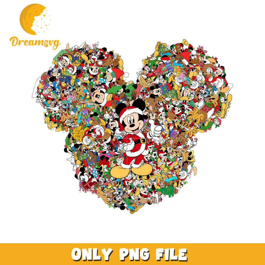 Head mickey design png, christmas sparkle png, disney winter png