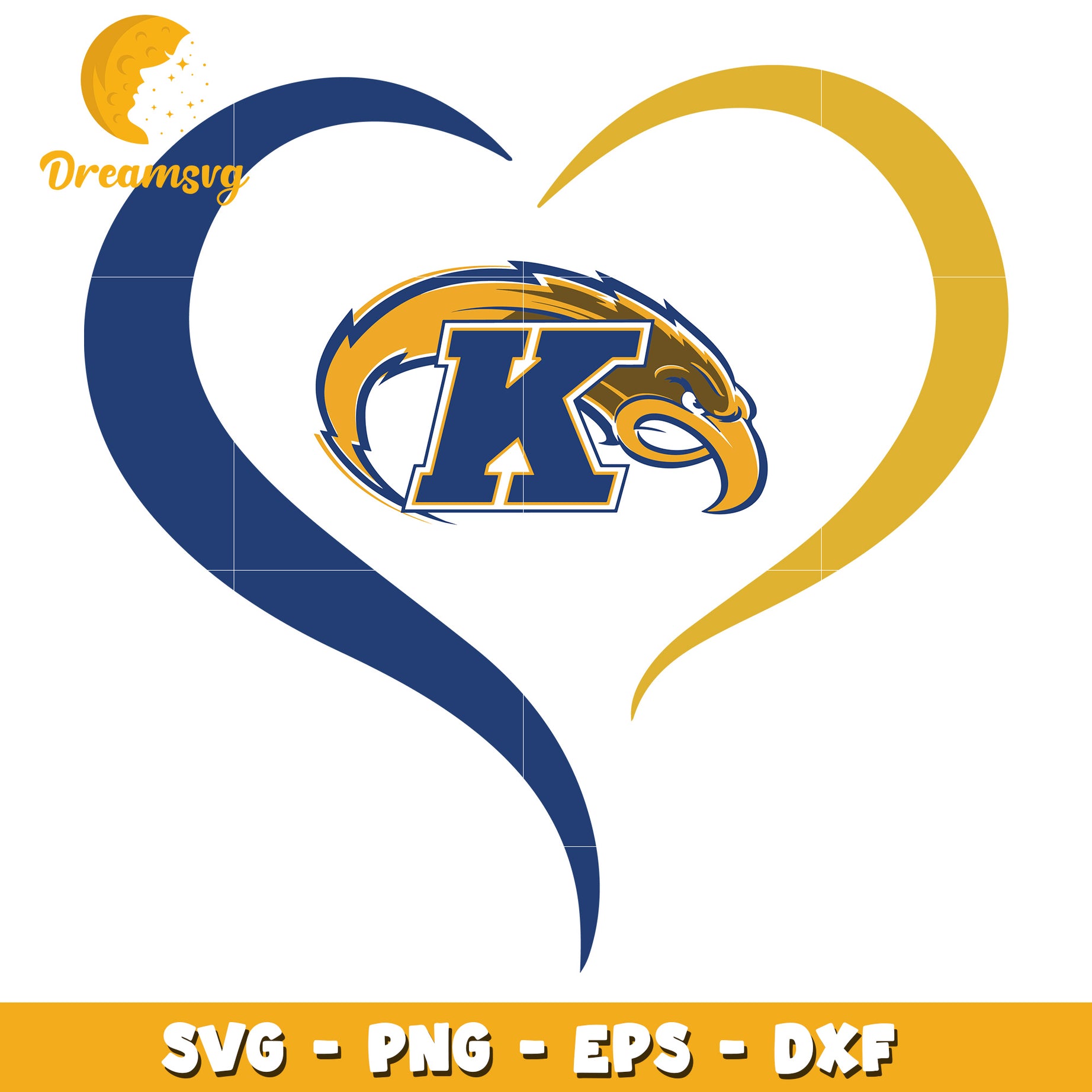 Heart Eagle K SVG PNG EPS DXF Cut File