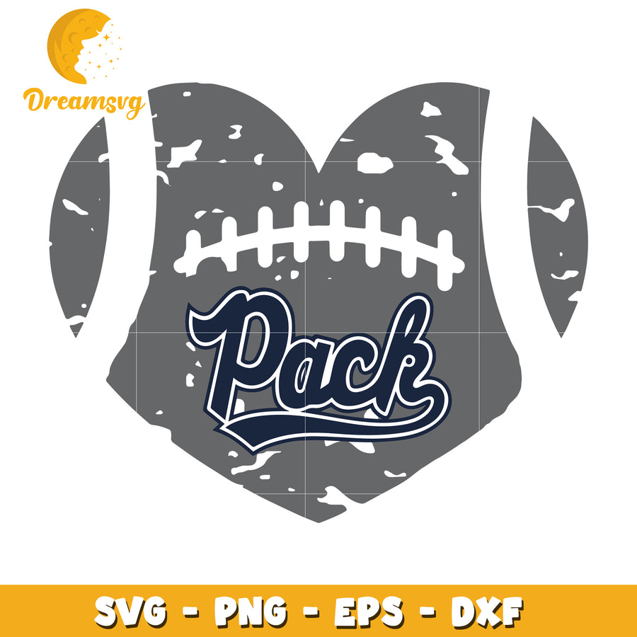 Heart Football Pack SVG PNG EPS DXF