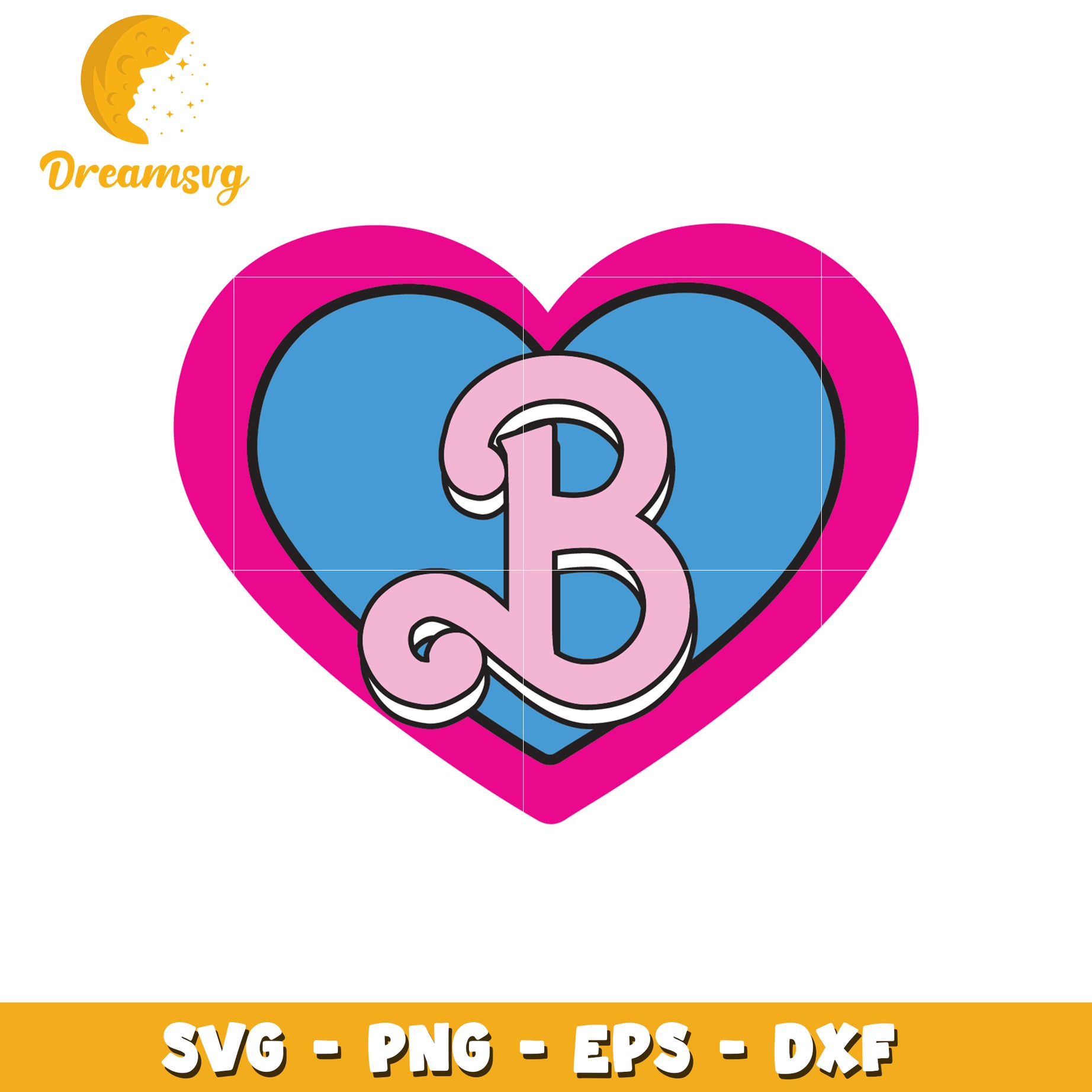 Heart Letter B SVG PNG EPS DXF