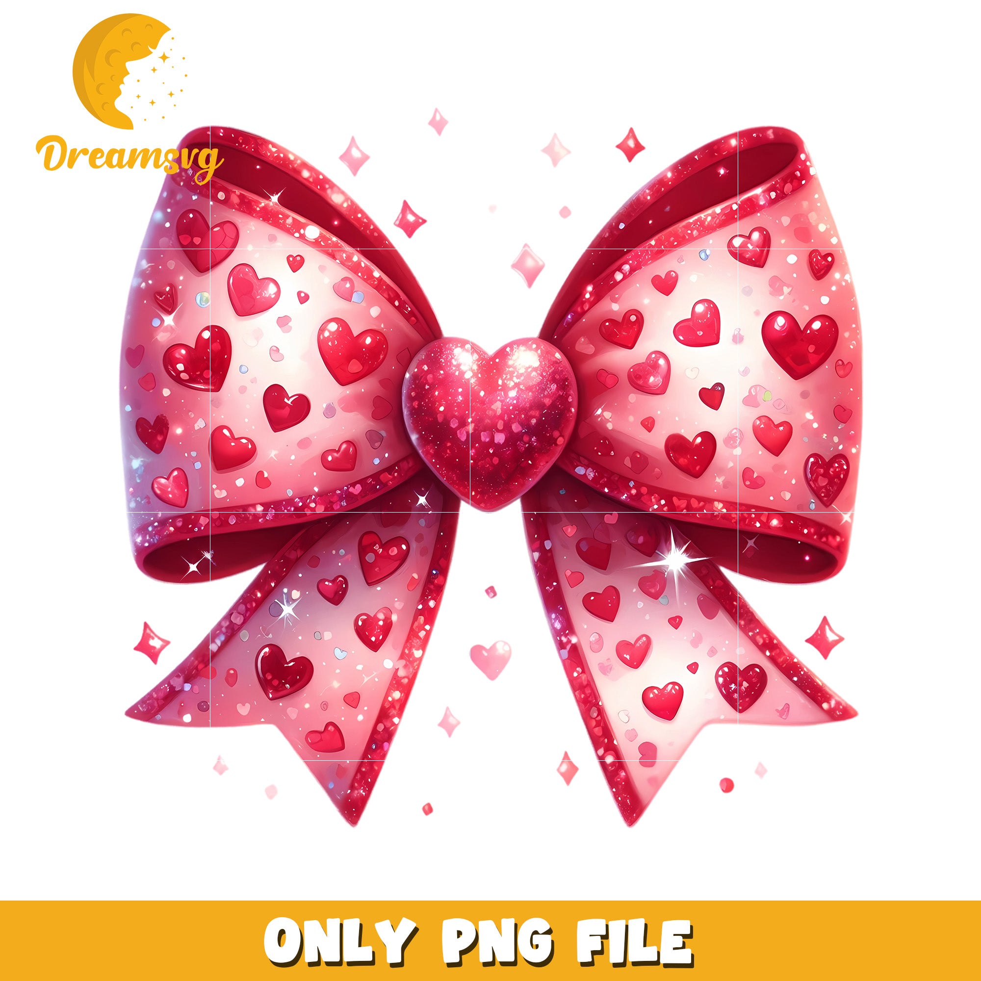 Heart Pattern Bow Graphic PNG File for Crafts and Design – DreamSVG Store