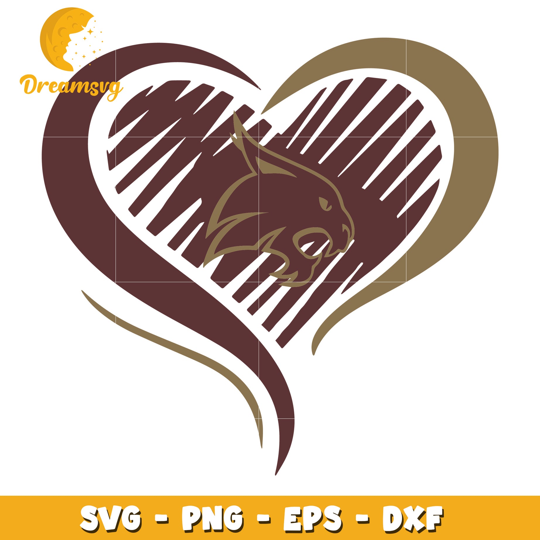 Heart Shape Lynx SVG Design for Crafting and DIY Projects