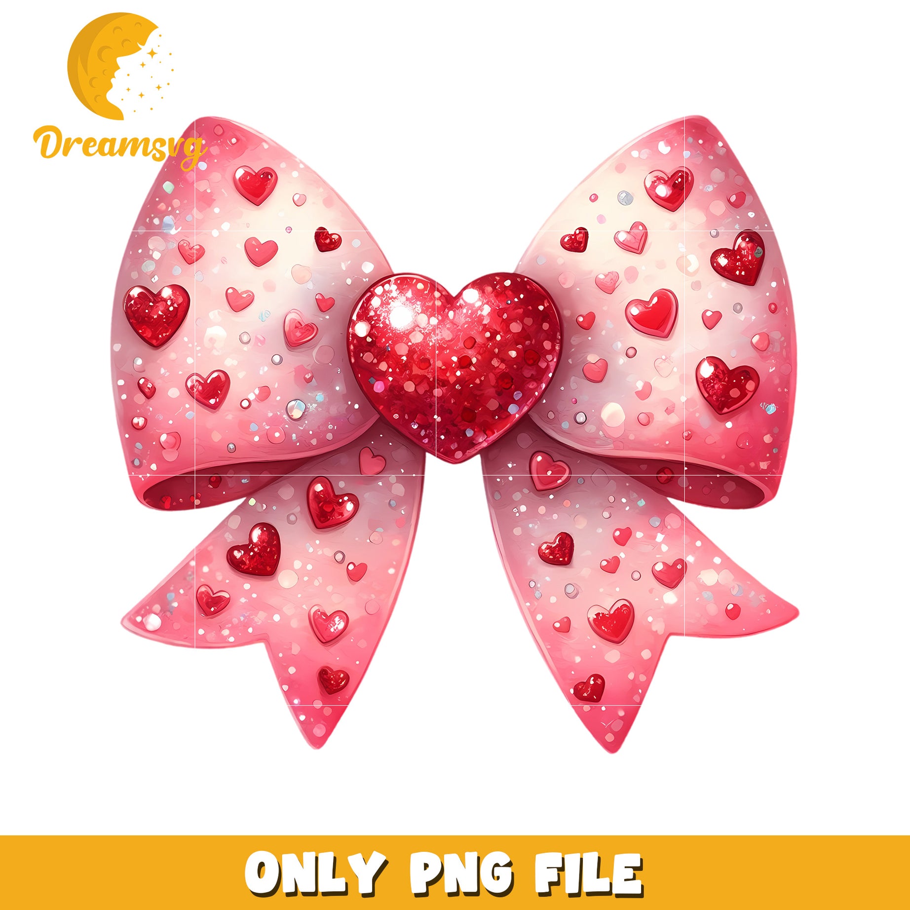 Heart Shaped Bow PNG File for Crafts and Designs