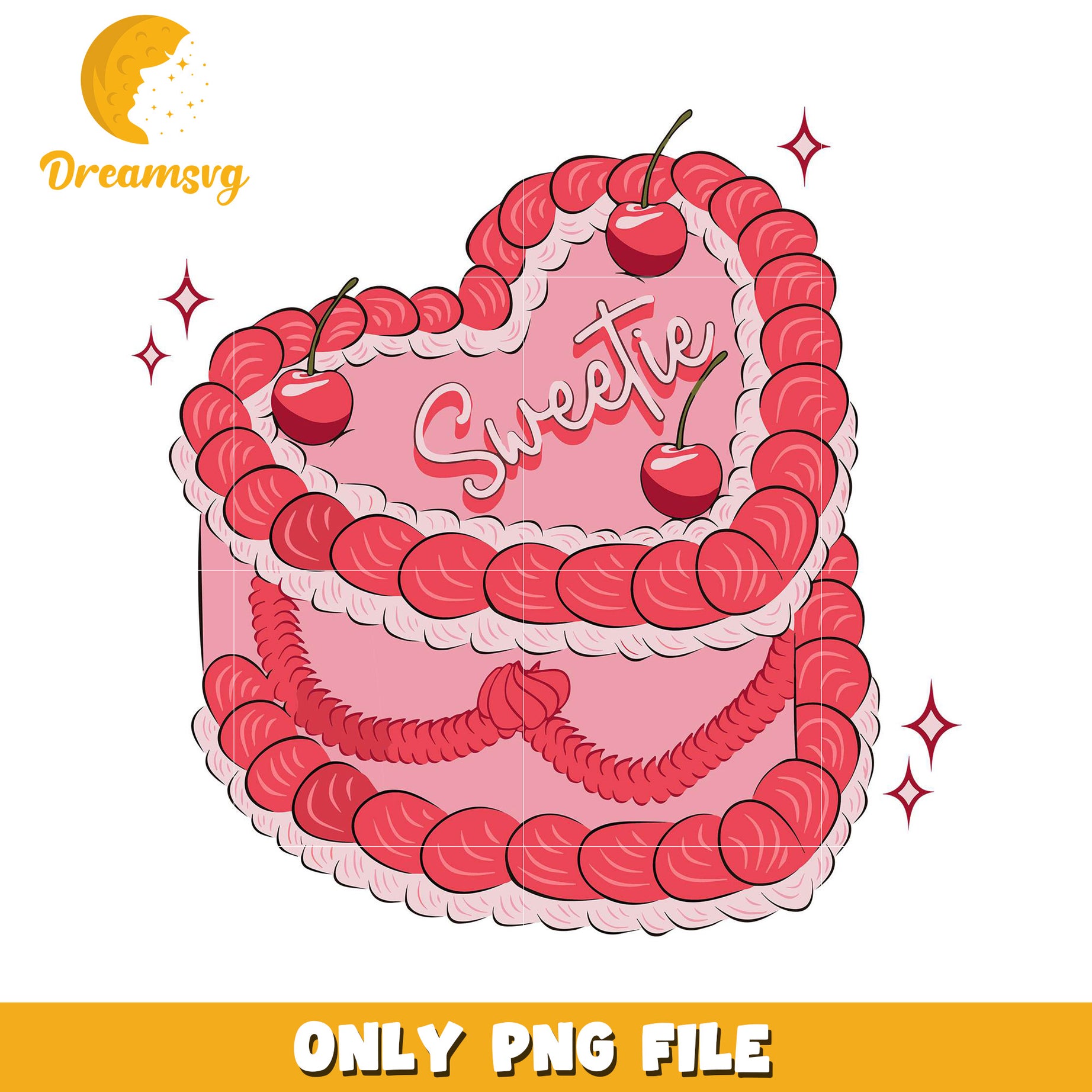 Heart Shaped Sweet Cake PNG File for Creative Designs