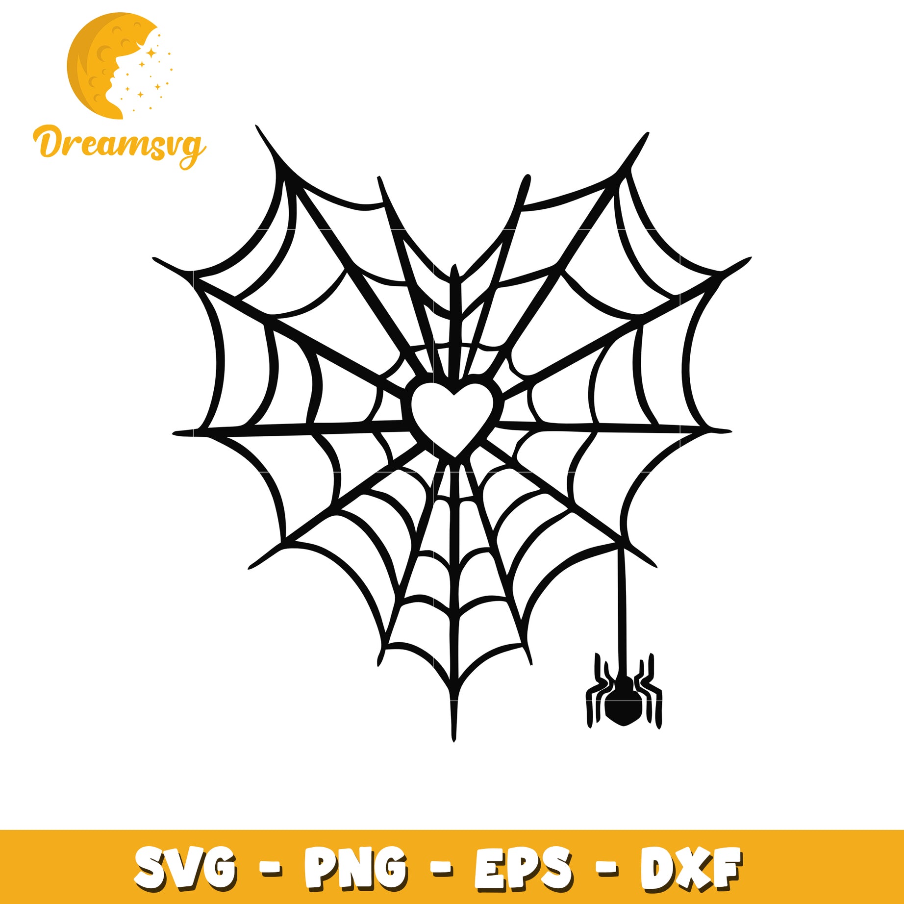 Heart Spiderweb SVG Cut File