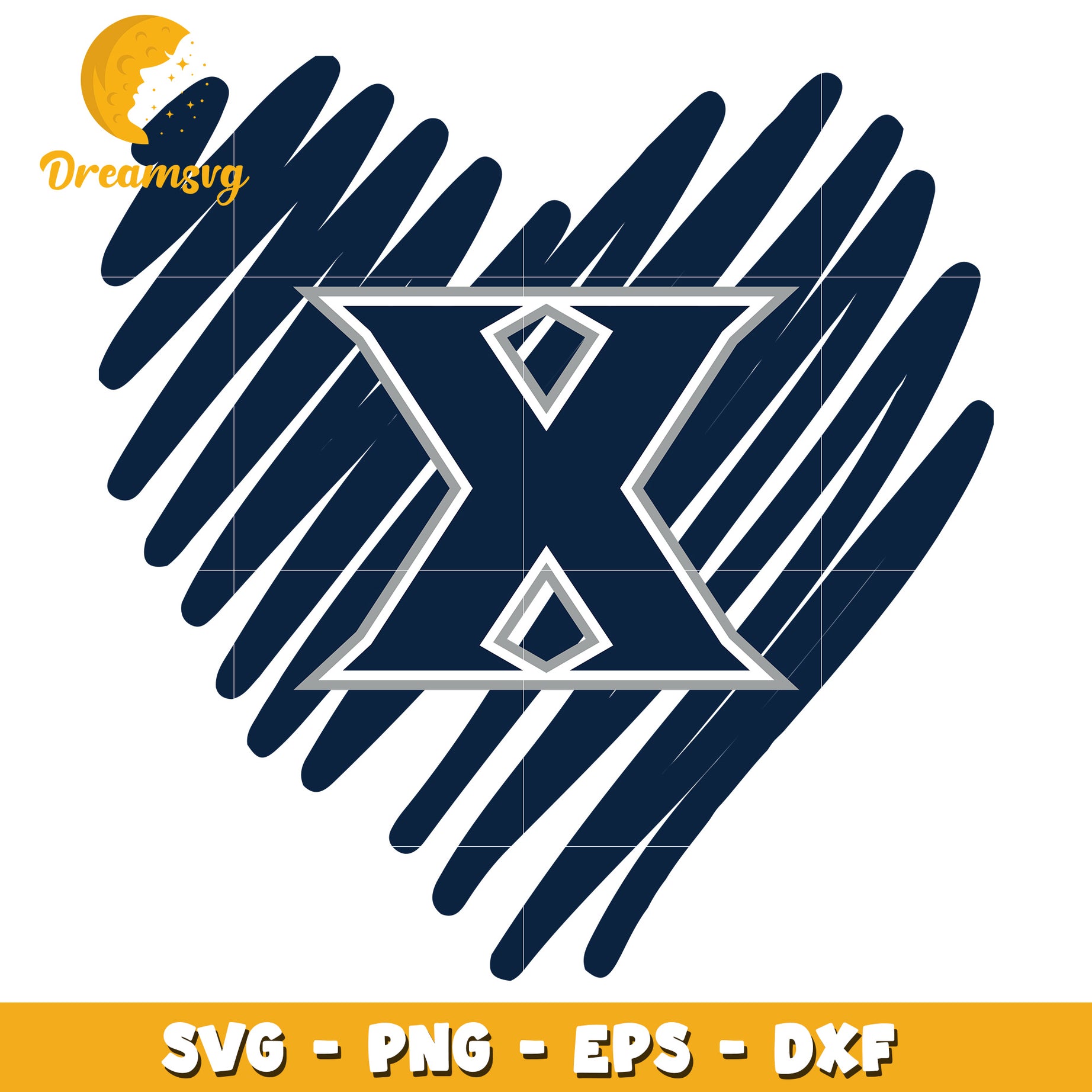 Heart X SVG PNG EPS DXF Cut File