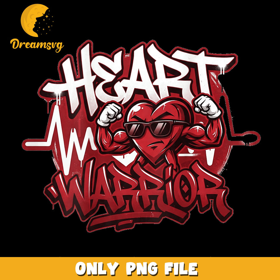Heart Warrior PNG, Strong Design, Motivational Art PNG