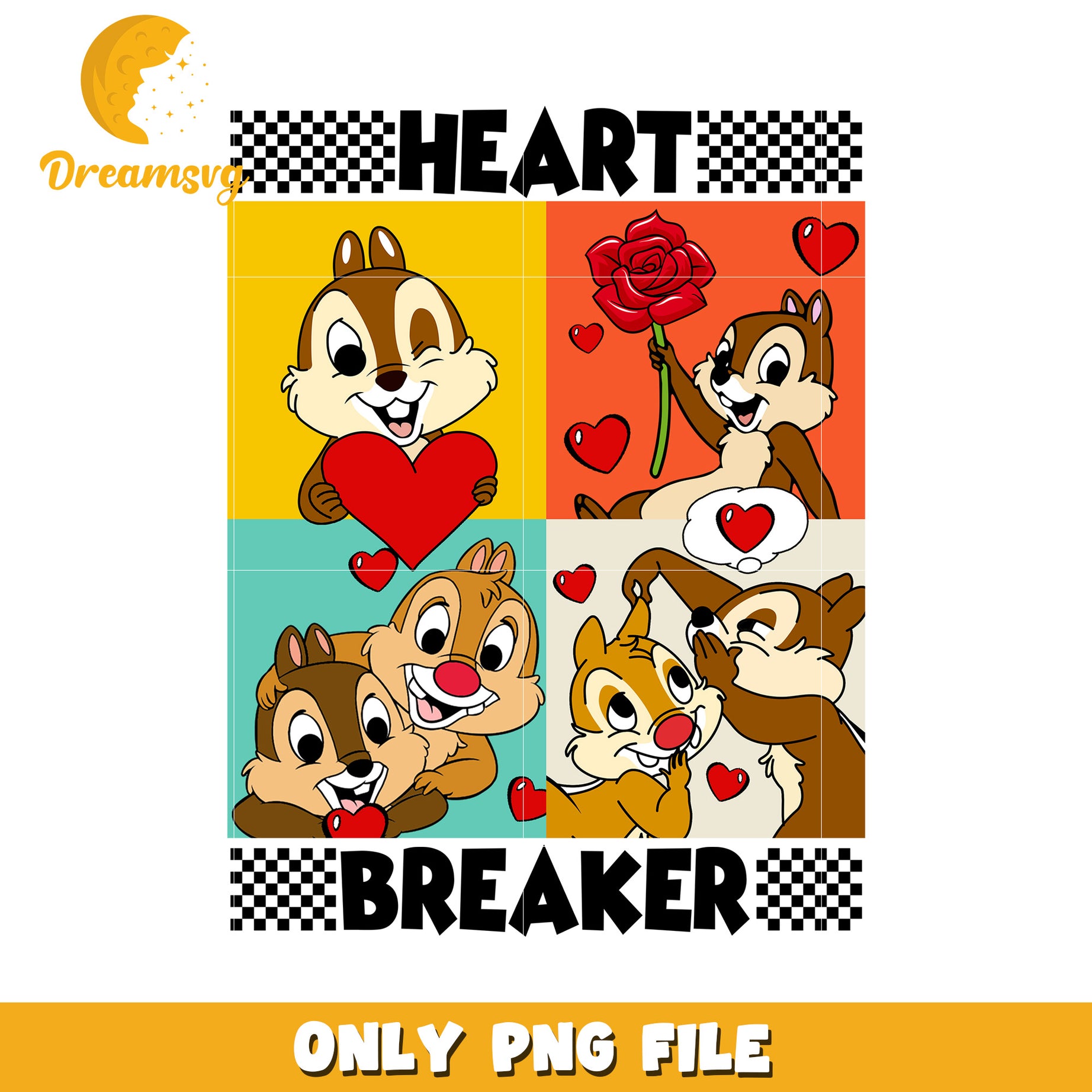 Heartbreaker Chipmunk Design PNG for Cute Decor Items