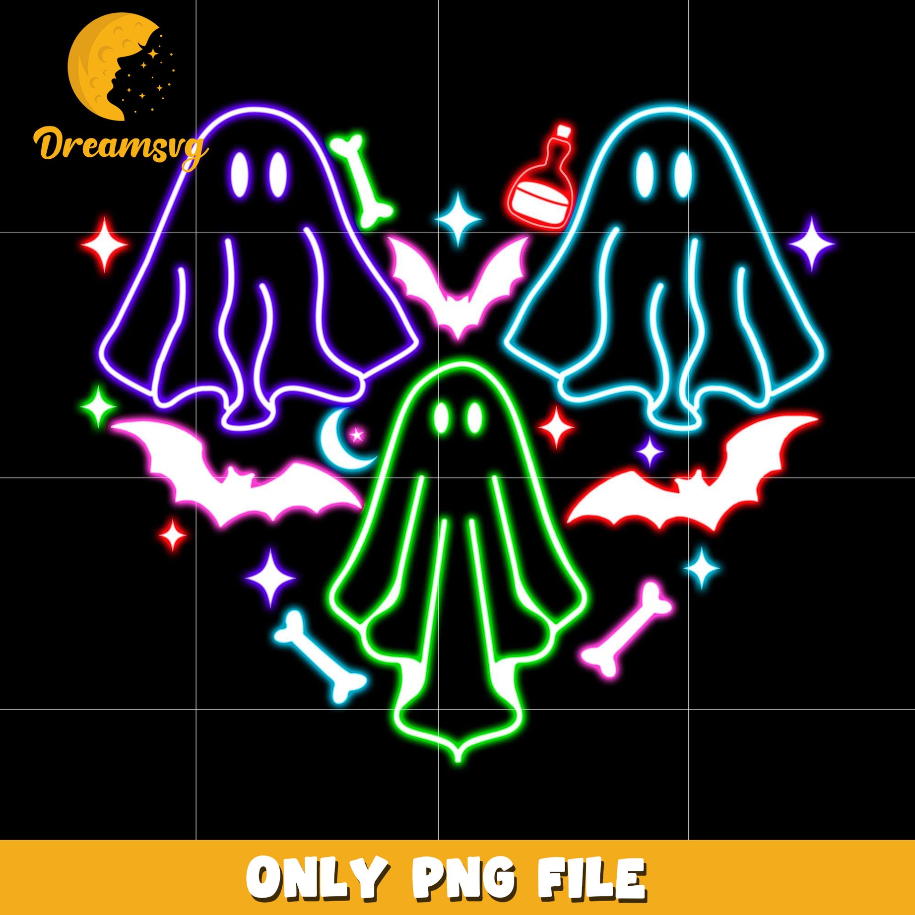 Heart ghouls neon png, halloween characters​ png, halloween design png