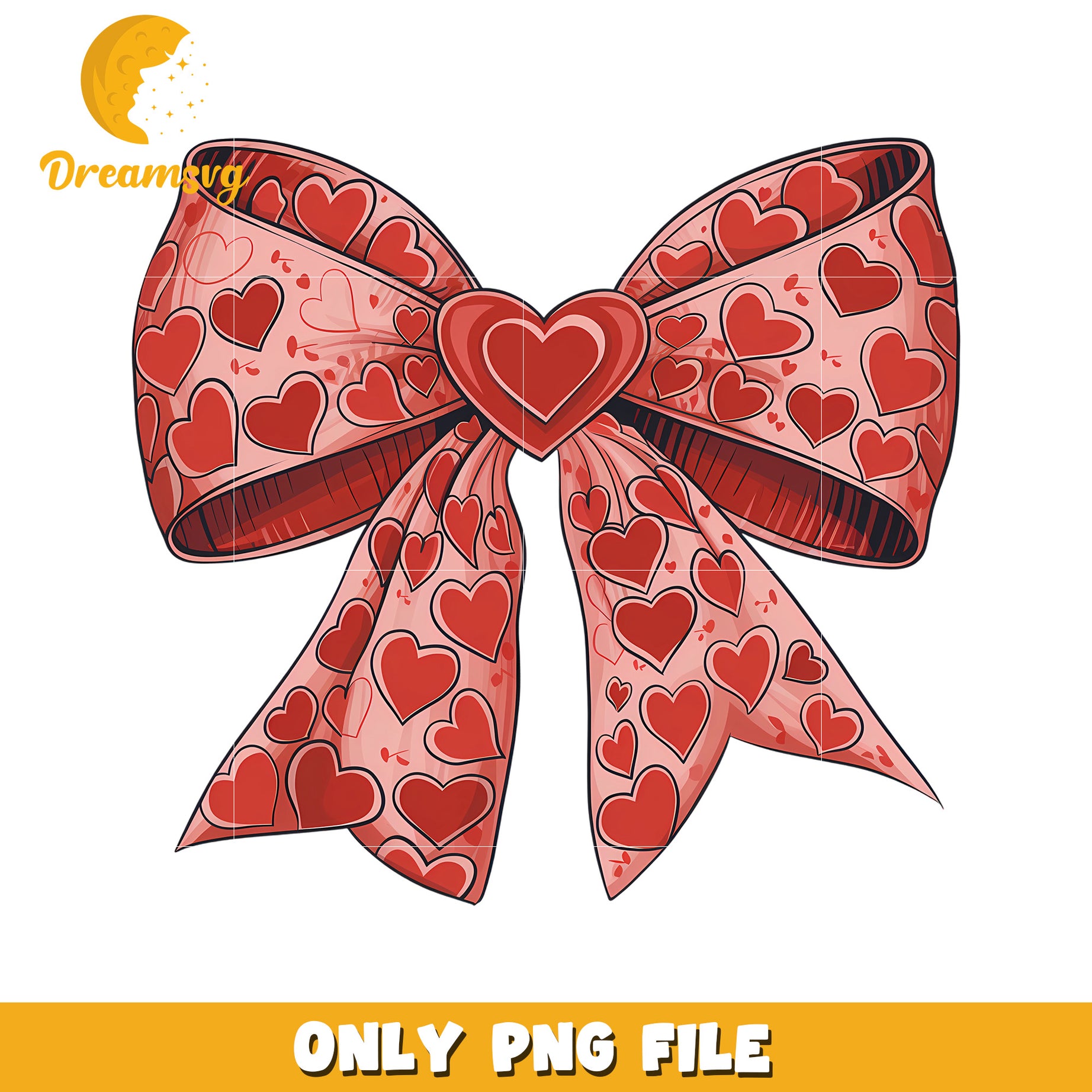 Hearts Bow PNG Valentine Clipart