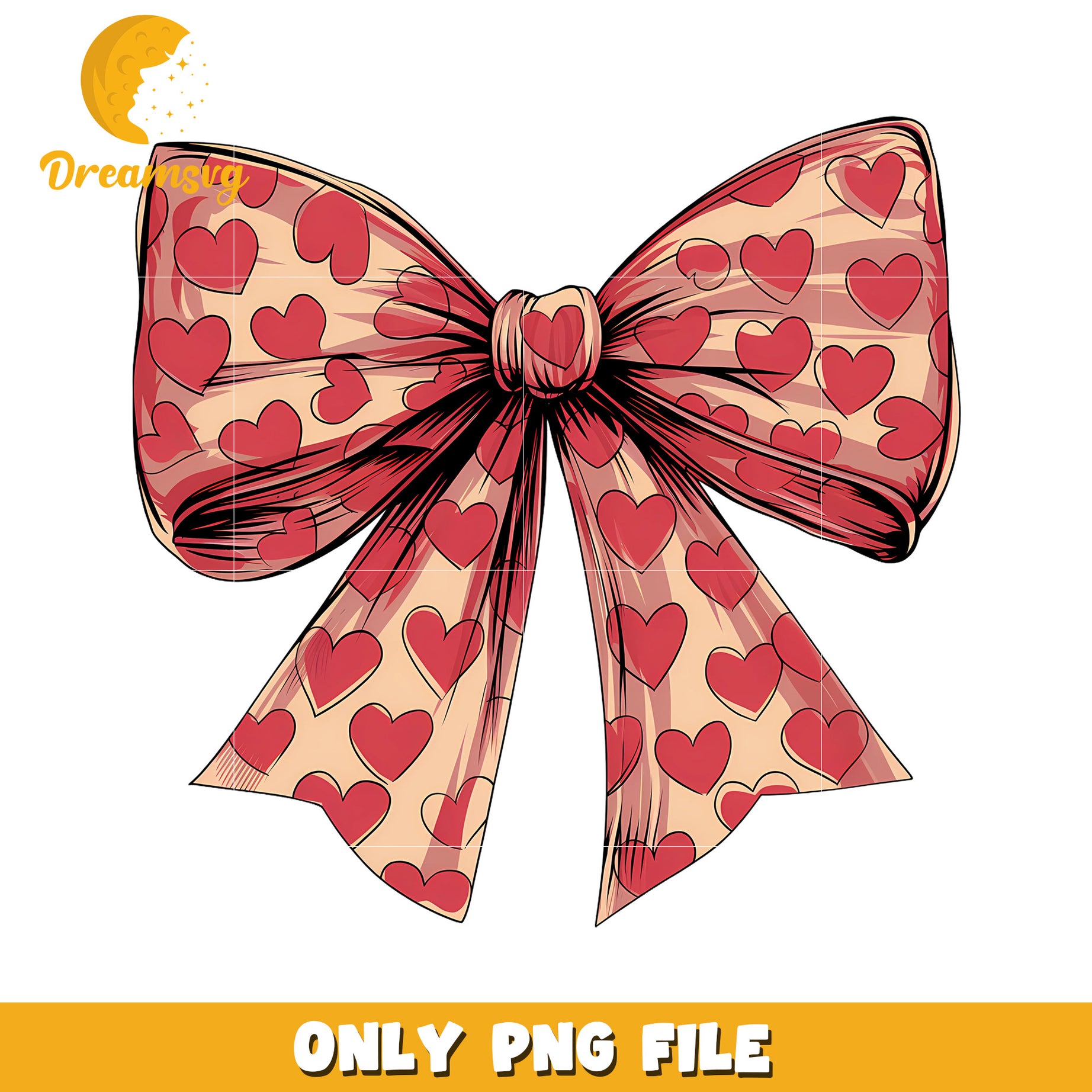 Hearts Bow PNG Valentines Clipart