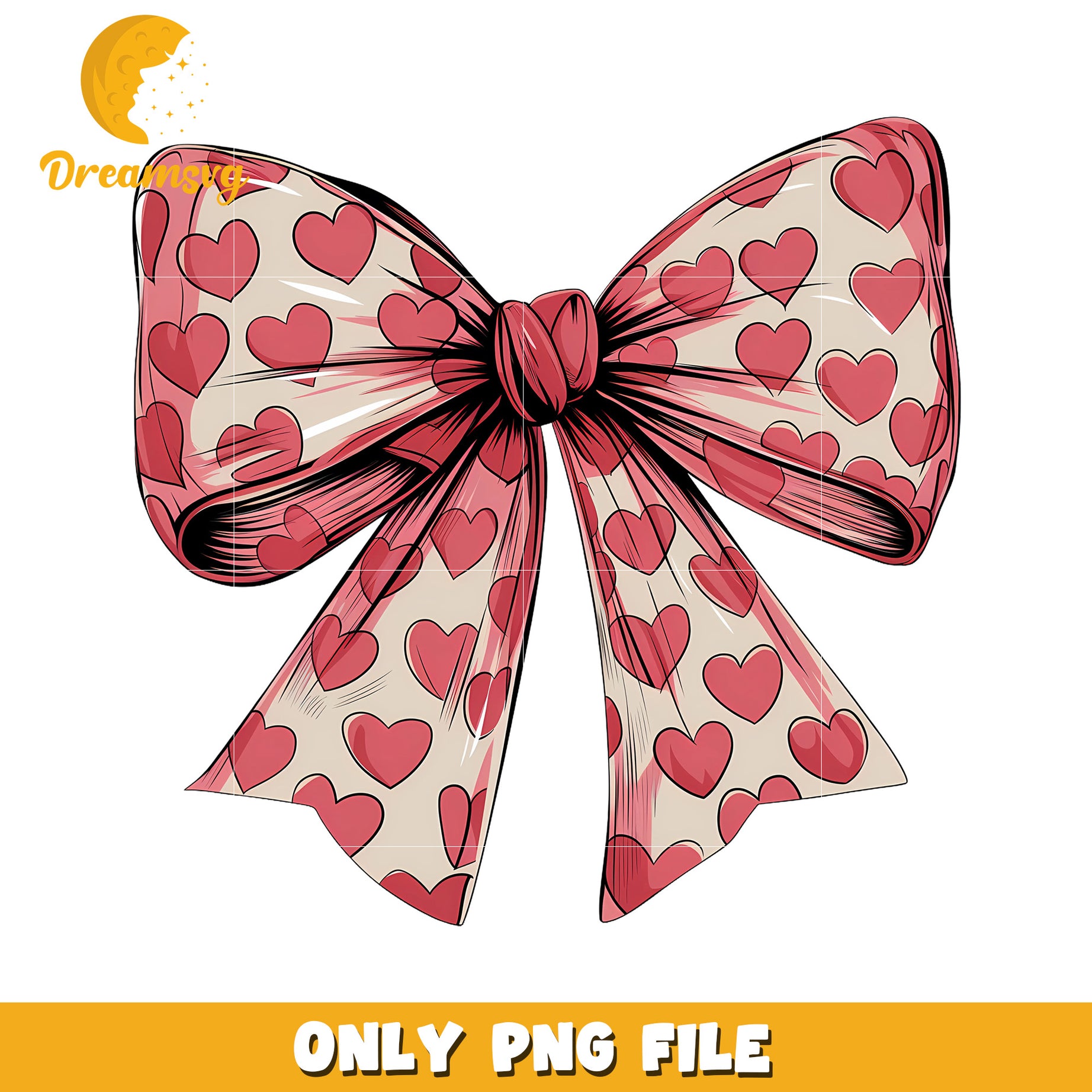 Hearts Bow PNG Valentines Day Clipart