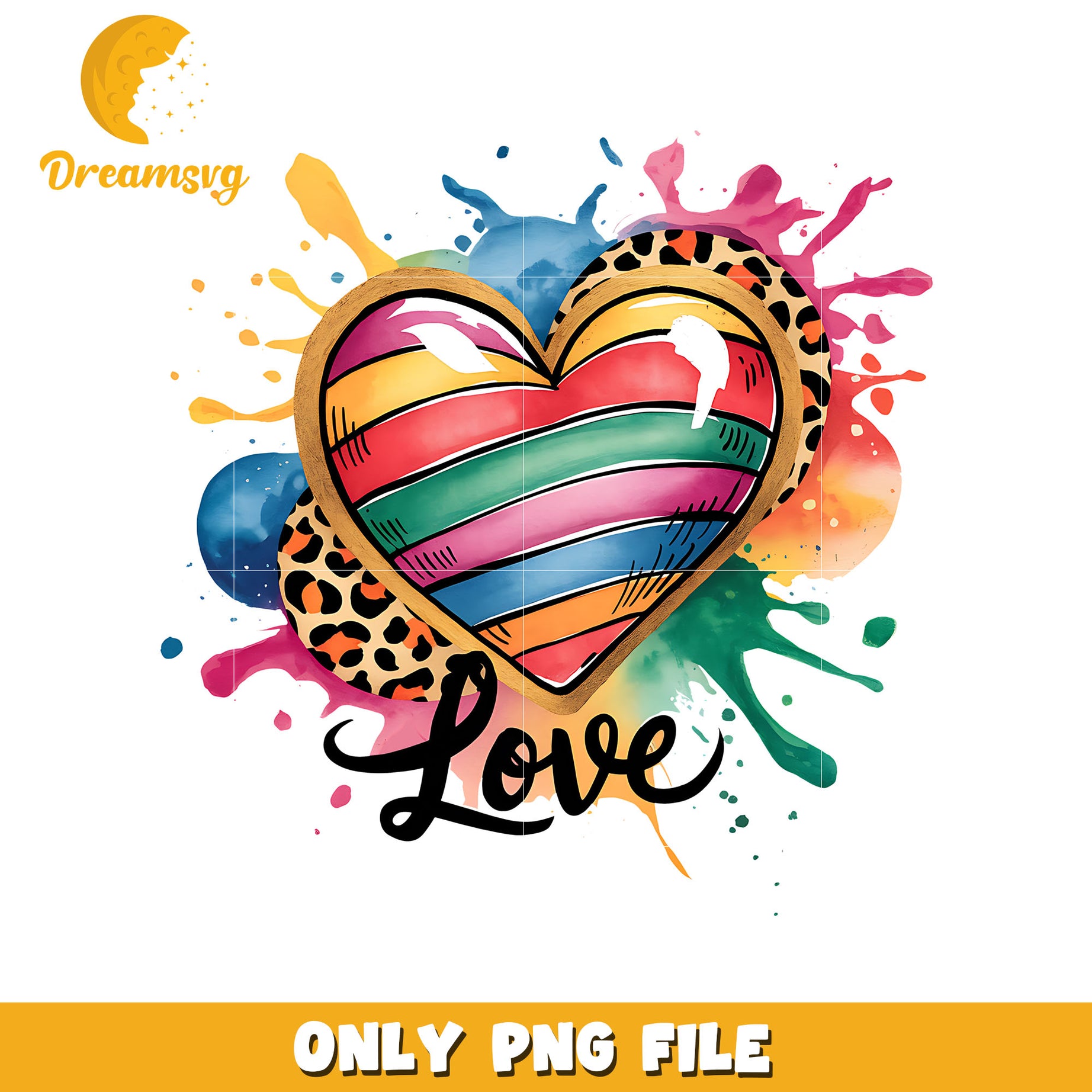 Heart shape colorful love png, heart shape png, love png