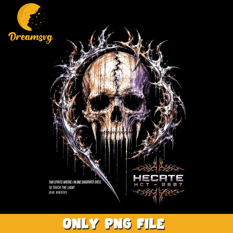Hecate Skull PNG, Dark Fantasy Design, Spooky Art PNG