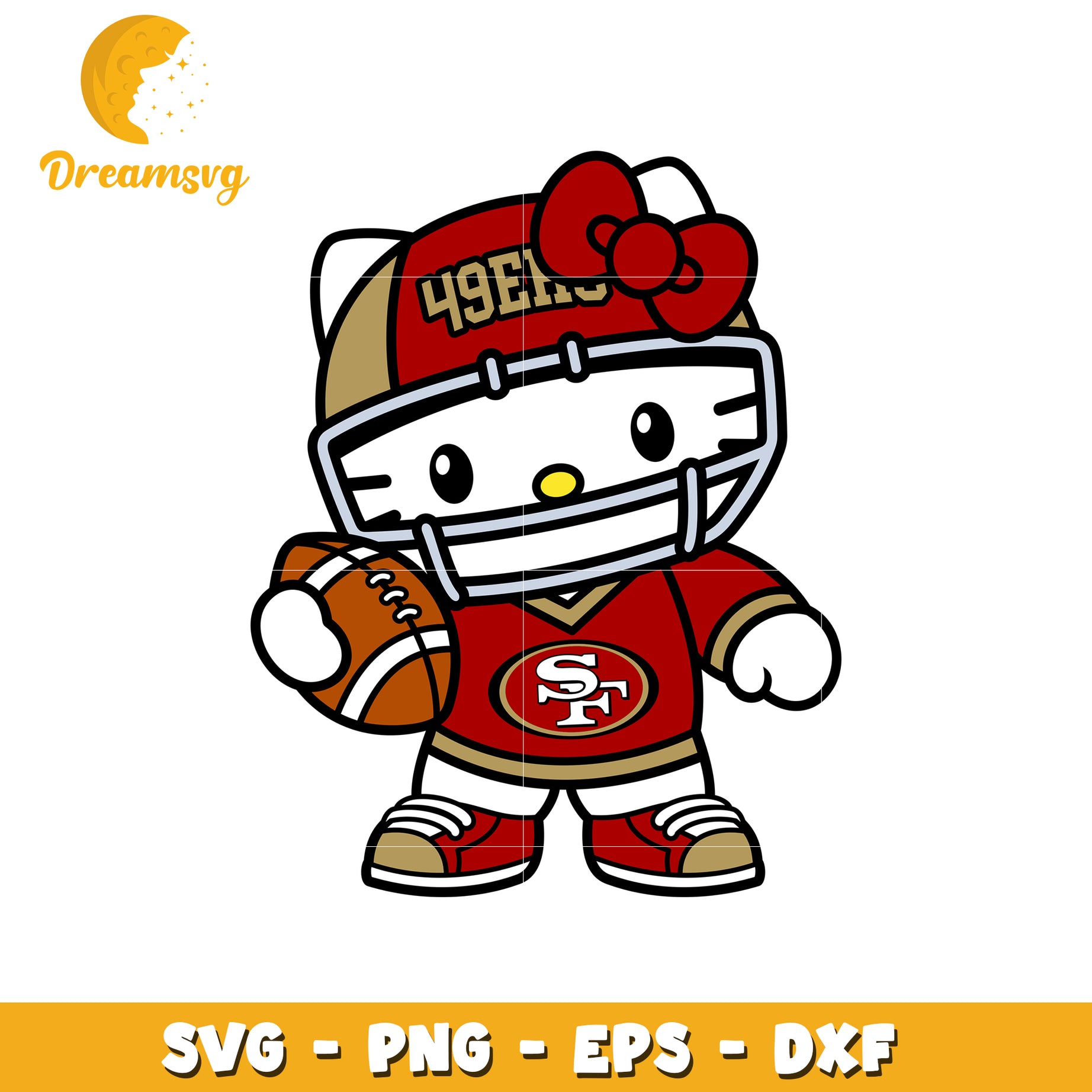 Hello Kitty 49ers SVG PNG EPS DXF