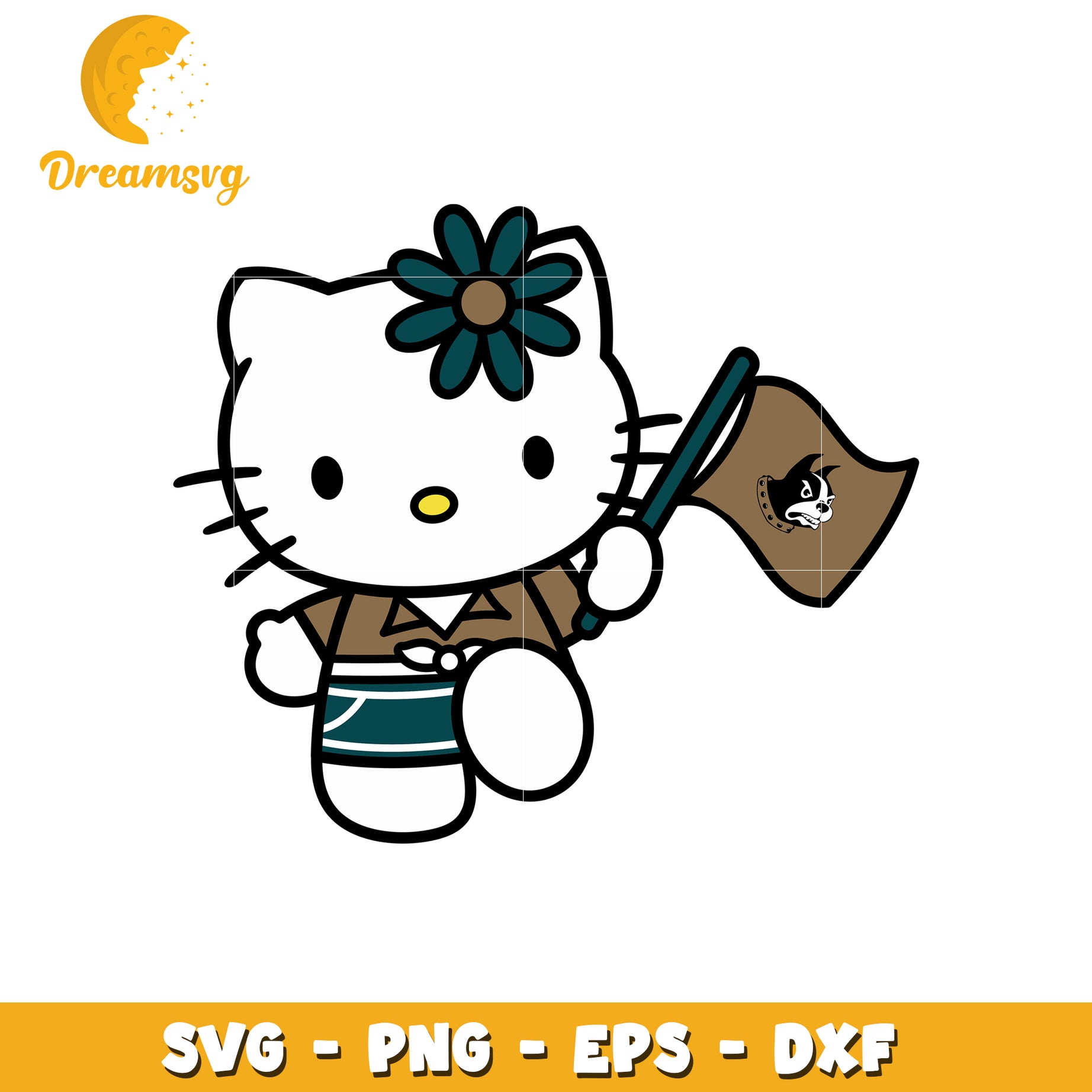 Hello Kitty Adventure Flag SVG Design for Crafts